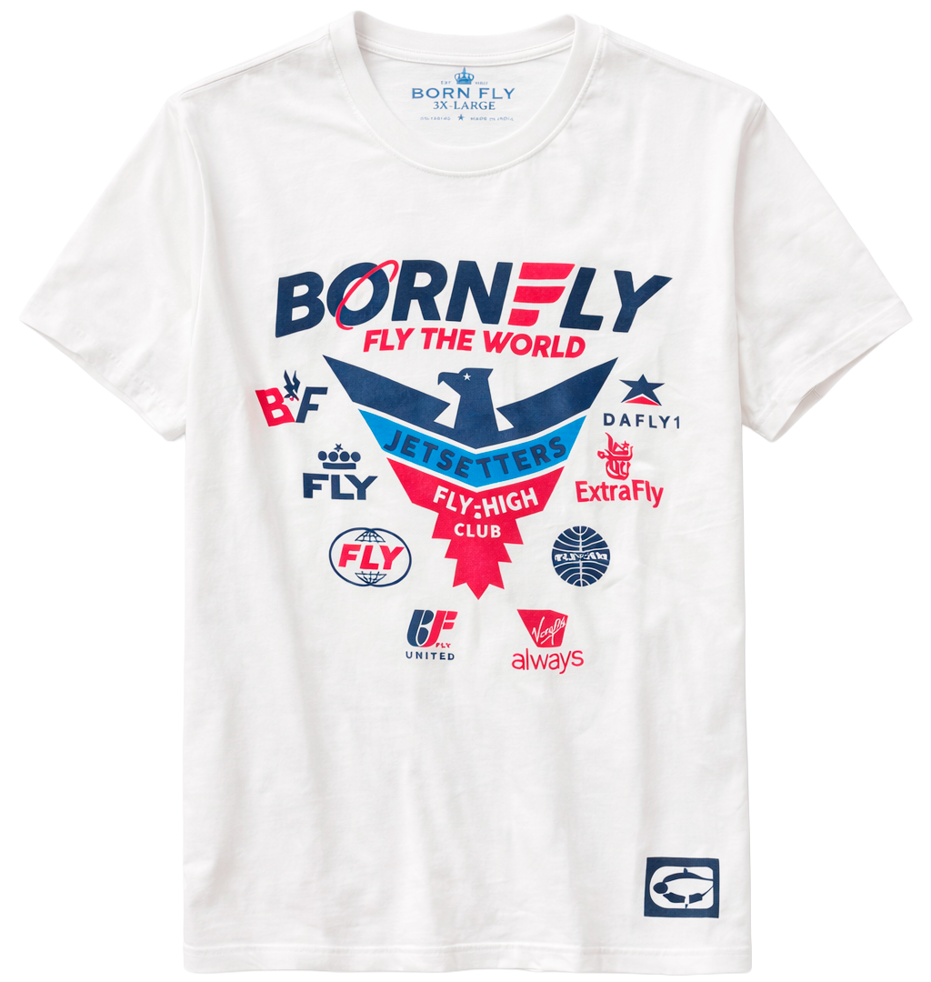 BORN FLY PLUS SIZE T-SHIRT WHITE - B07C2764