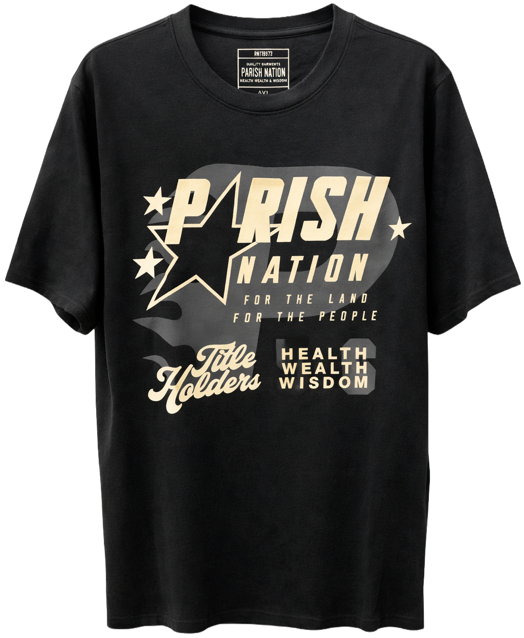 PARISH NATION PLUS SIZE T-SHIRT BLACK - N07C2727