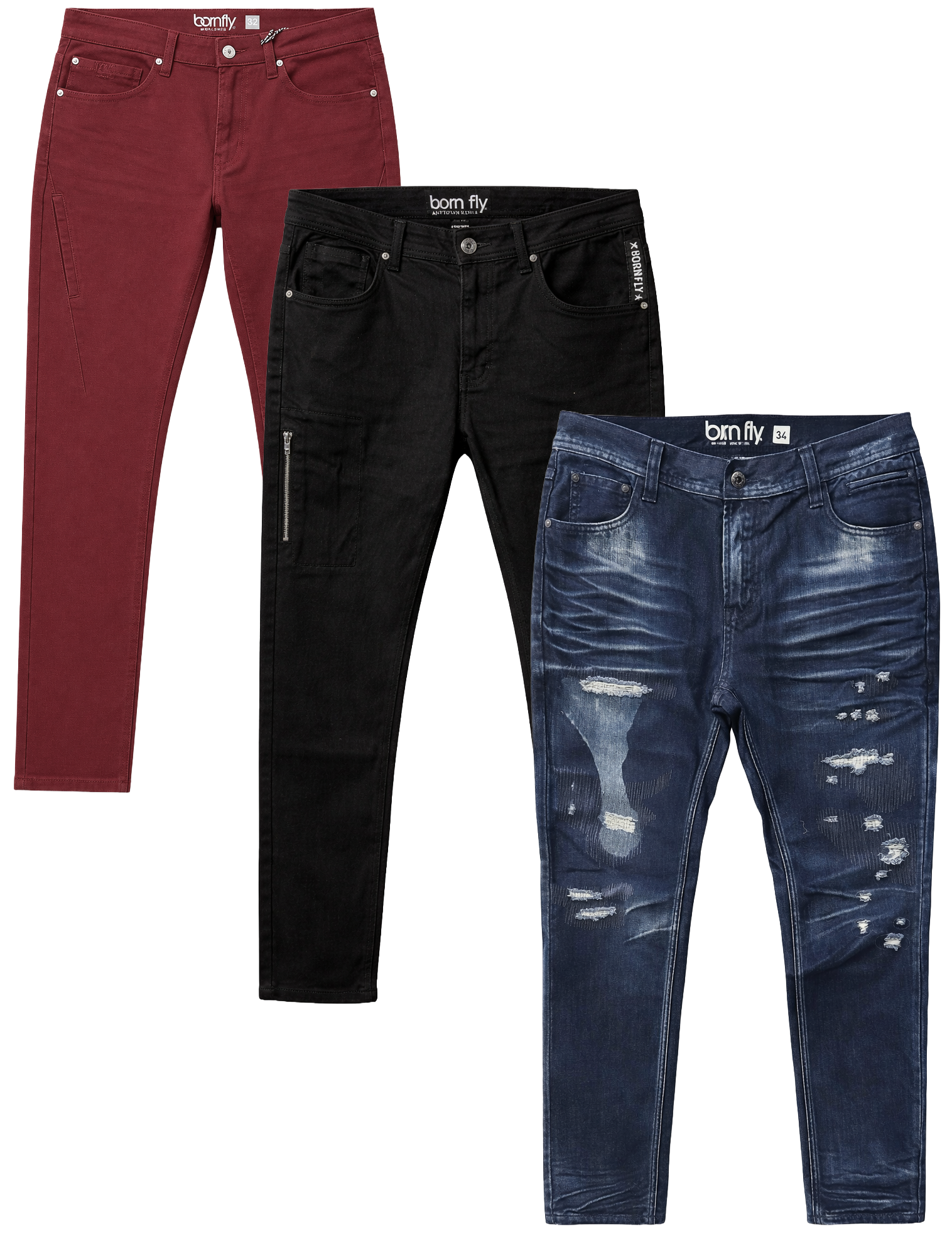 BORN FLY ASSORTED PREMIUM JEANS ASST - BFJNSA