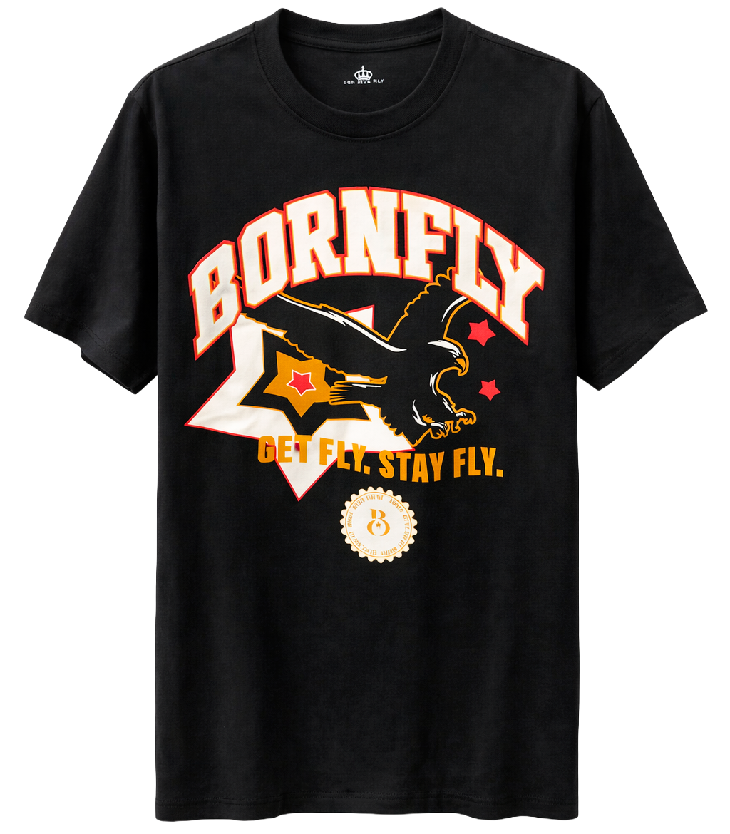 BORN FLY GRAPHIC T-SHIRT BLACK - B05C3114
