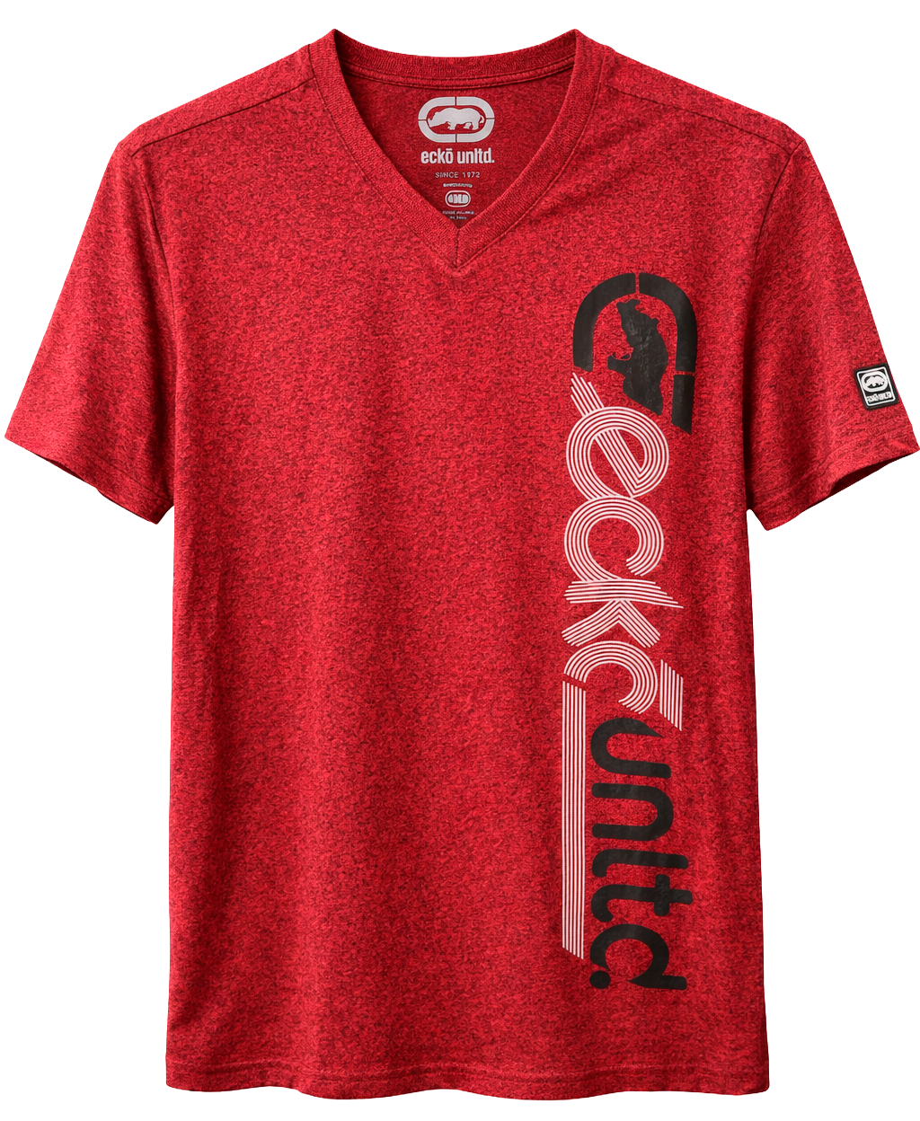 ECKO UNLTD S/S V-NECK T-SHIRT TRUE RED MARLED - EO13K1065