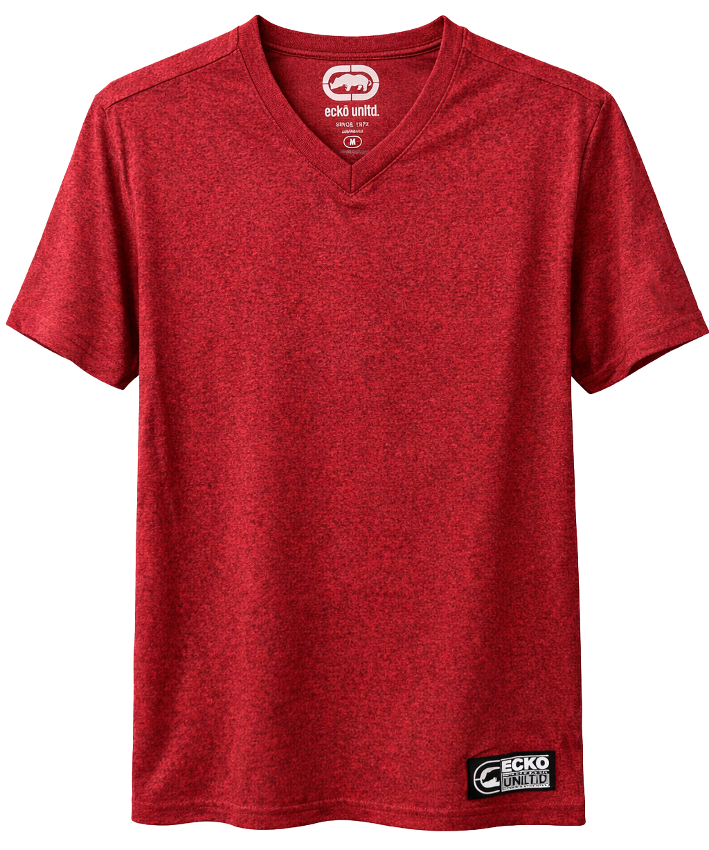 ECKO UNLTD S/S V-NECK T-SHIRT RED MARLED - EO13K1371