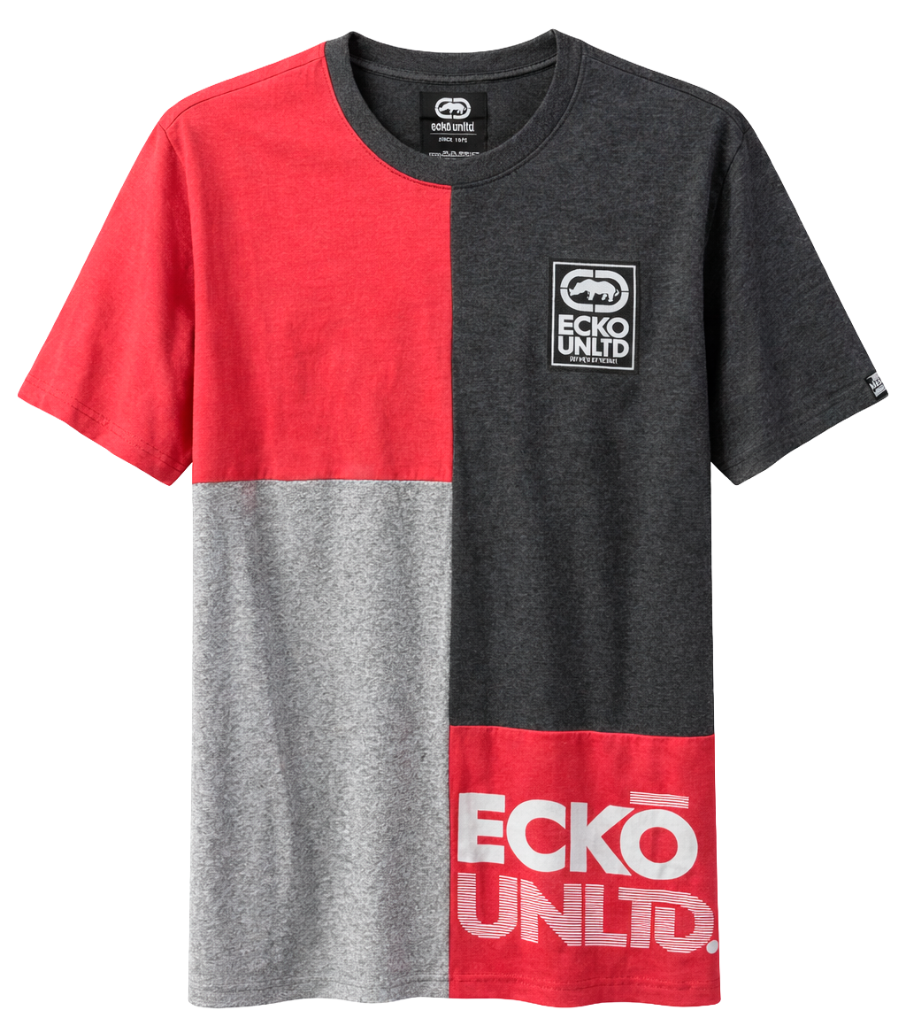 ECKO UNLTD S/S T-SHIRT BLACK HTR/ RED HTR - EO13K1287