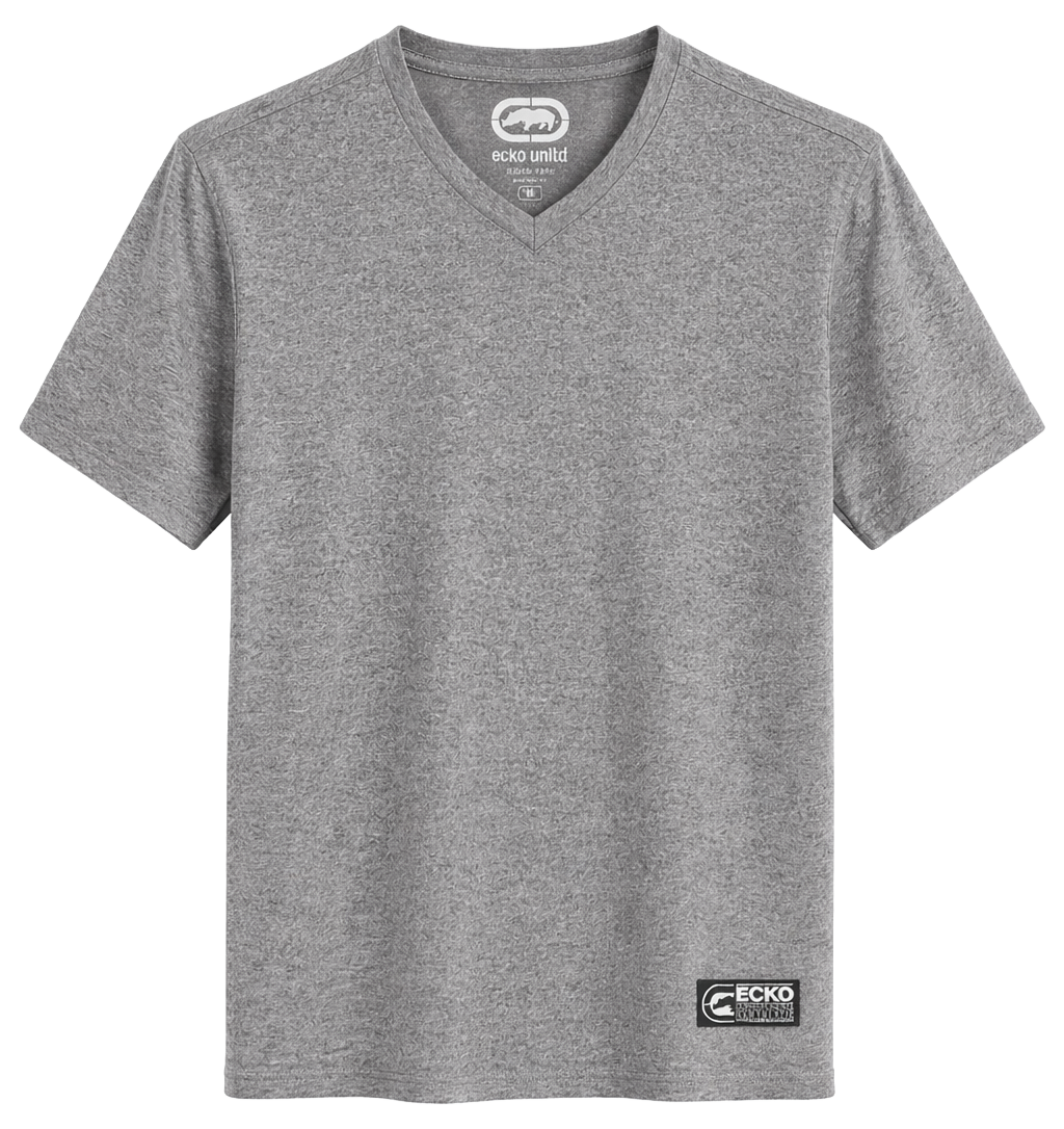ECKO UNLTD S/S V-NECK T-SHIRT GREY MARLED - EO13K1371