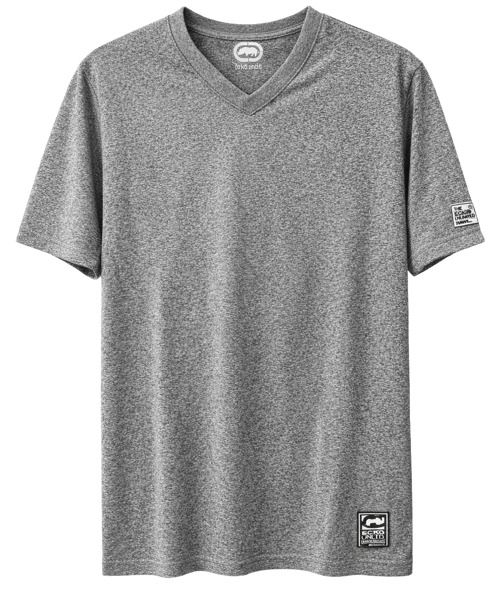 ECKO UNLTD S/S V-NECK T-SHIRT GREY MARLED - EO13K1372