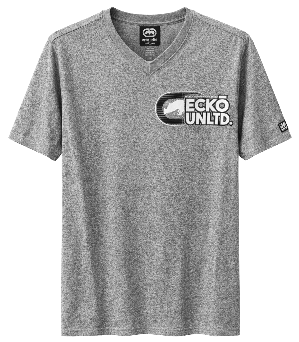 ECKO UNLTD S/S V-NECK T-SHIRT GREY MARLED - EO13K1364