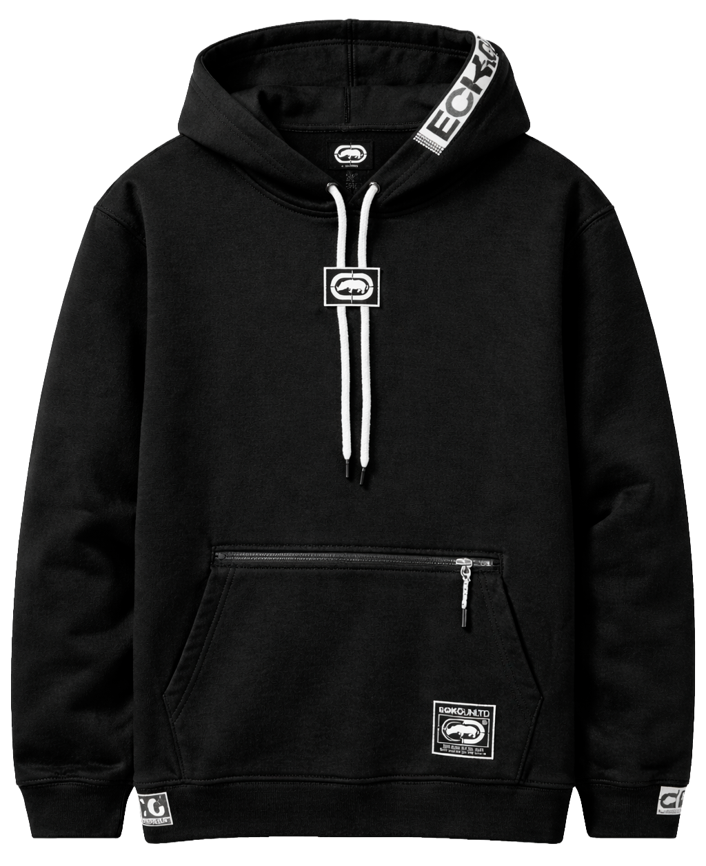 MARC ECKO FLEECE HOODIE BLACK - EO34H1268