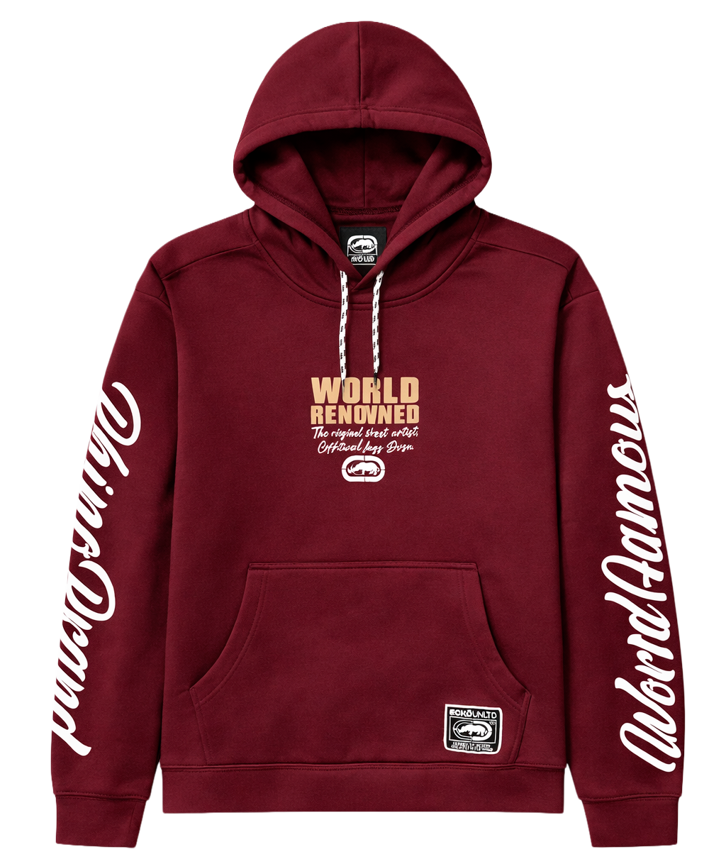 ECKO UNLTD FLEECE HOODIE BURGUNDY - EO34H1274