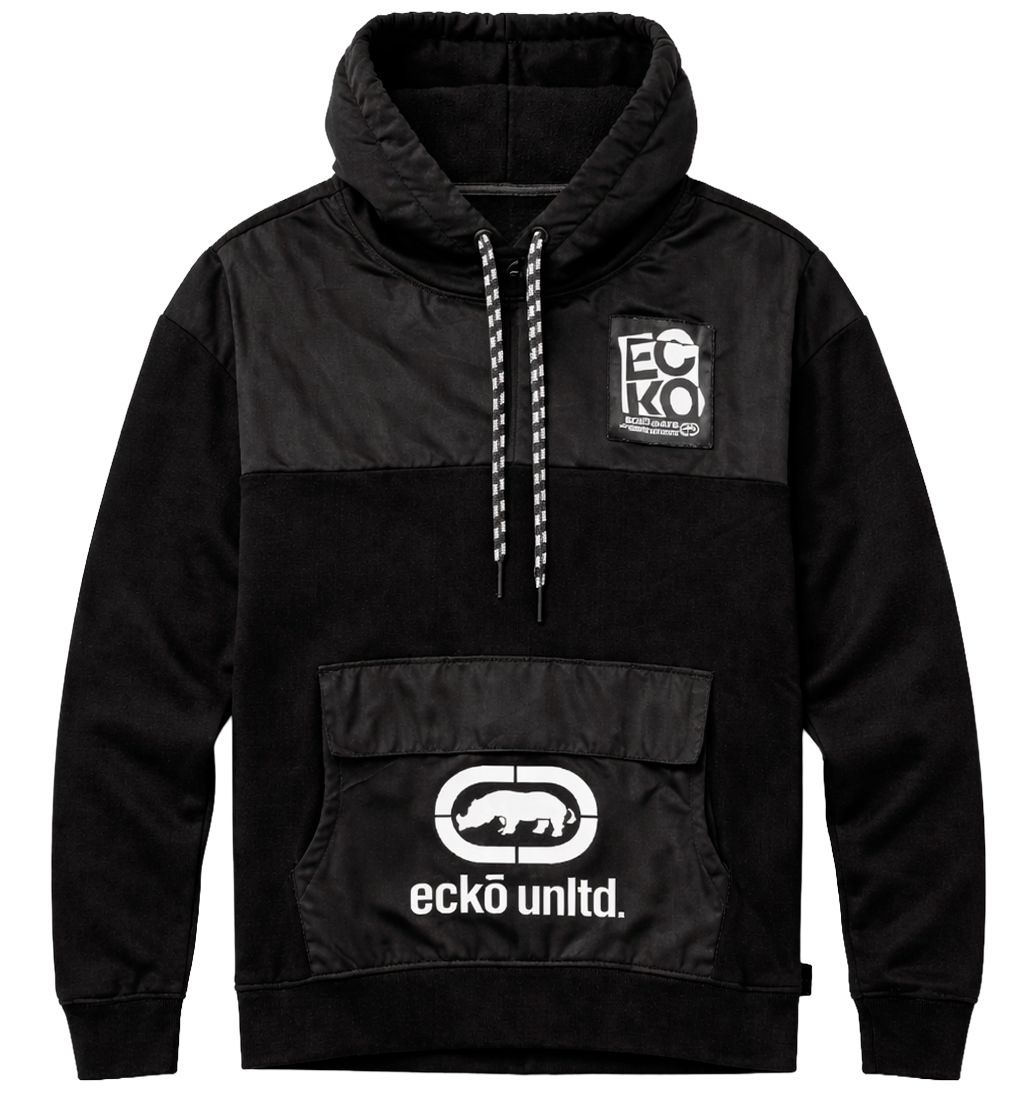 ECKO UNLTD FLEECE HOODIE BLACK - EO34H1158