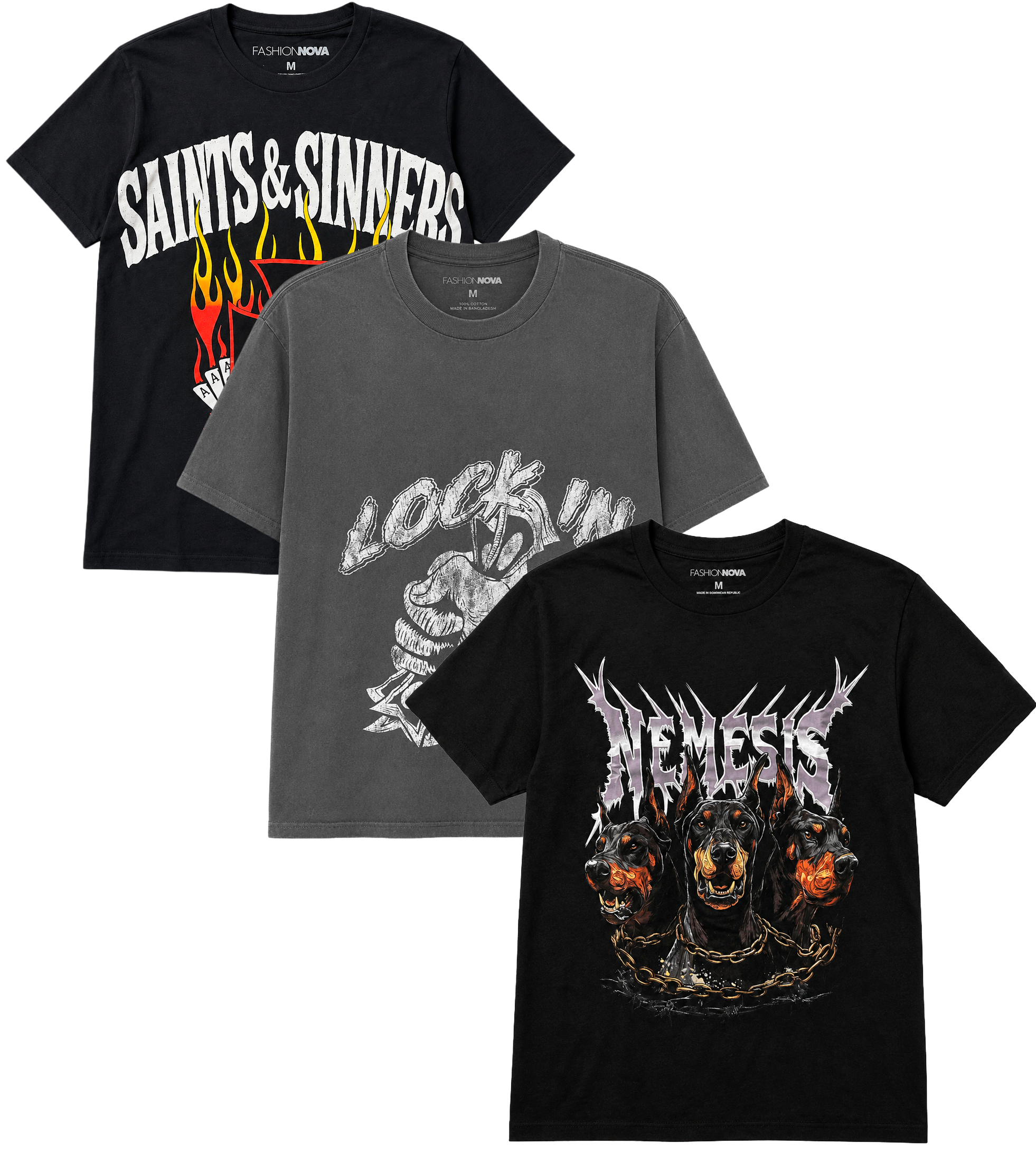 LICENSED FASHION NOVA MEN T-SHIRTS ASST - FNGRAPHIC