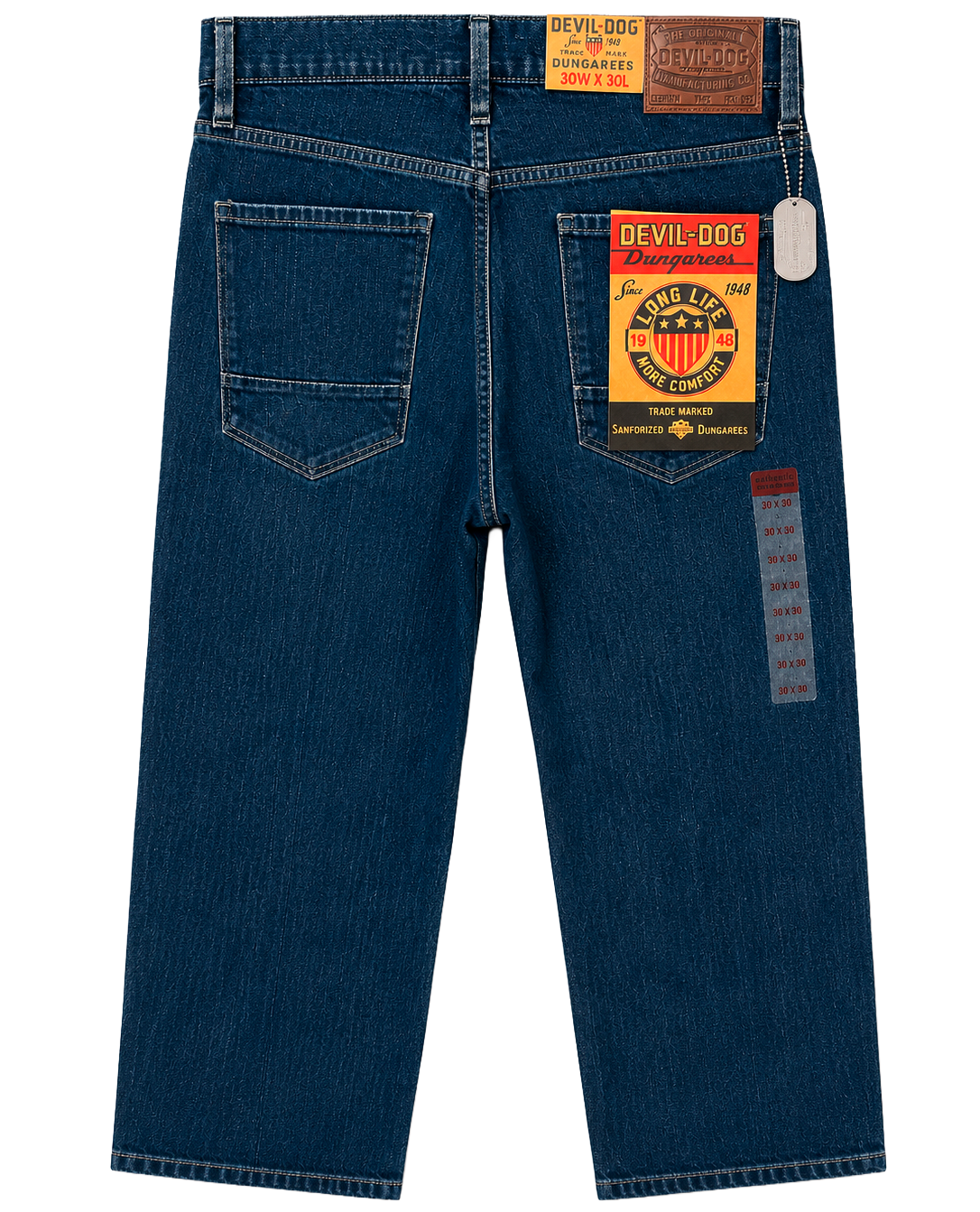 DEVIL DOG DUNGAREES DENIM JEANS INDIGO - RAEFORD
