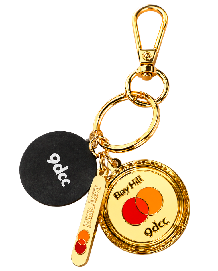 9DCC PREMIUM KEYCHAIN WITH CHARMS BLACK - BAYHILL