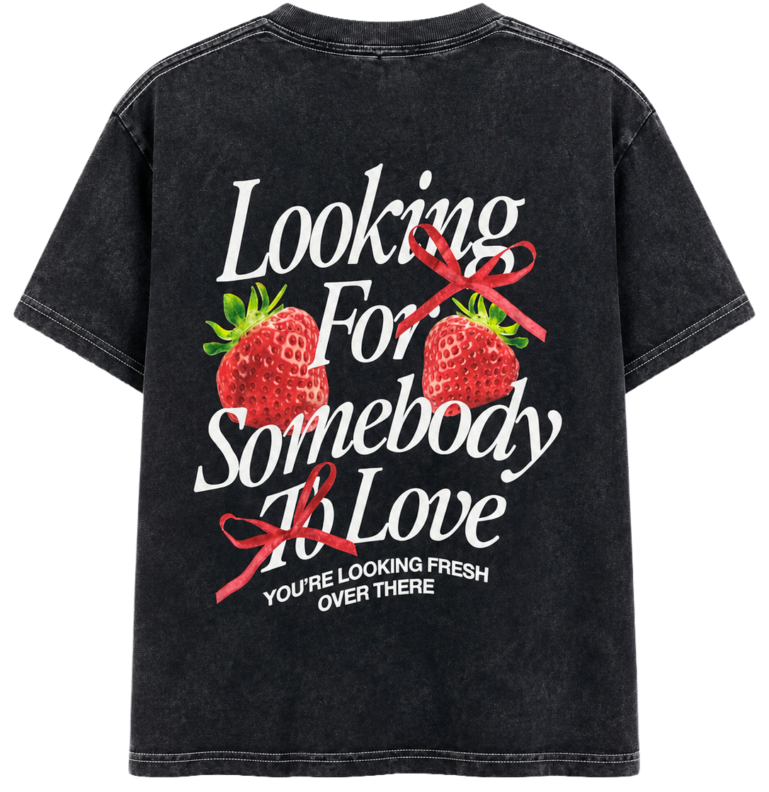 JUNIORS SUGAR FLOWER T-SHIRT BLACK WASH - JRSFSU24SS001