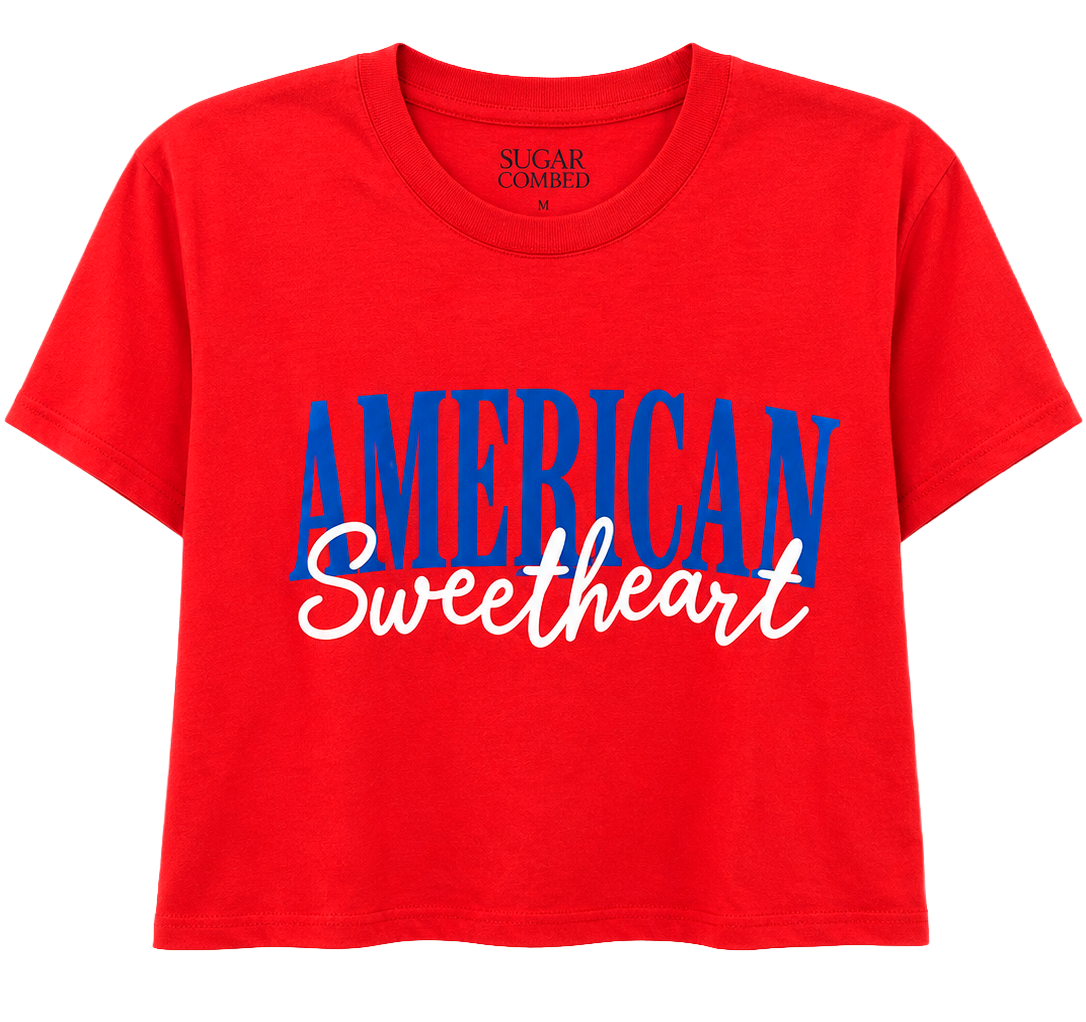 WOMENS SUGAR FLOWER GRAPHIC CROP T-SHIRT RED - JRSFSP24BT007