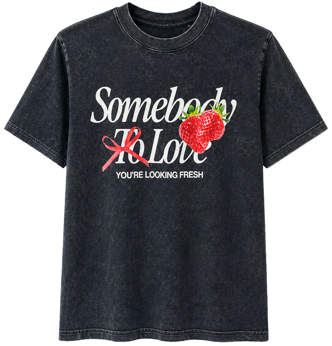 JUNIORS SUGAR FLOWER T-SHIRT BLACK WASH - JRSFSU24SS001