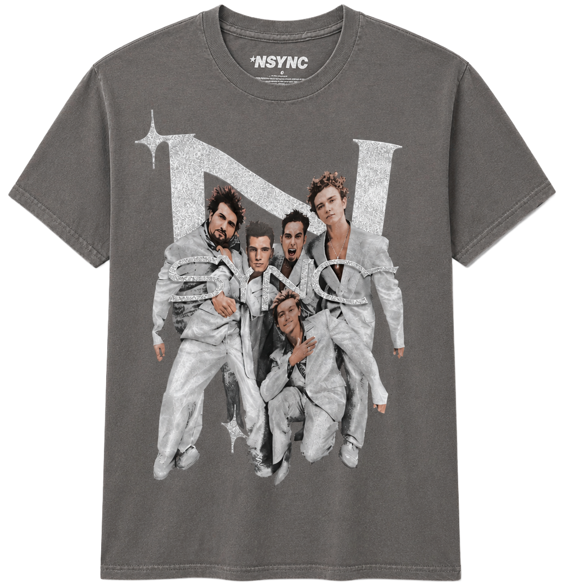 UNISEX LICENSED MUSIC NSYNC T-SHIRT CHARCOAL - 37741043