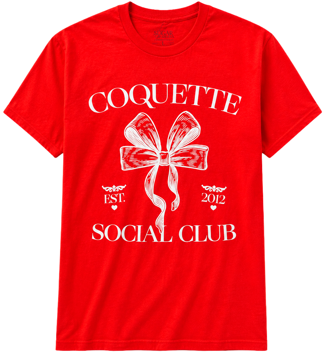 UNISEX SUGAR FLOWER GRAPHIC T-SHIRT RED - JRSFSU24SS003