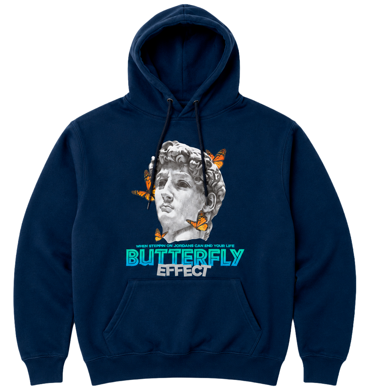 GENUINE GRAPHIC HOODIE NAVY - GN3267 - Steal Deal 