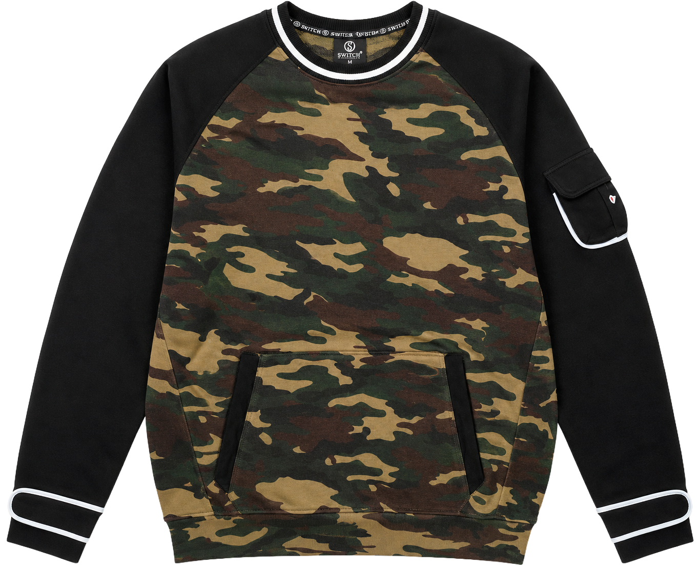 SWITCH CARGO POCKET CREWNECK CAMO - SF9206 - Steal Deal 