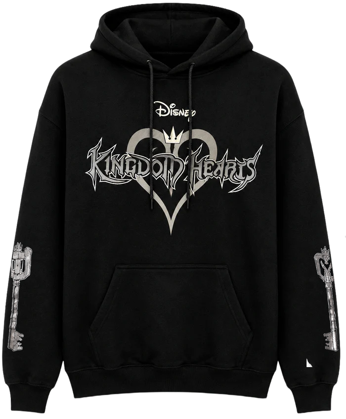 LICENSED DISNEY GRAPHIC HOODIE (IR) BLACK - KINGDOM HEARTS