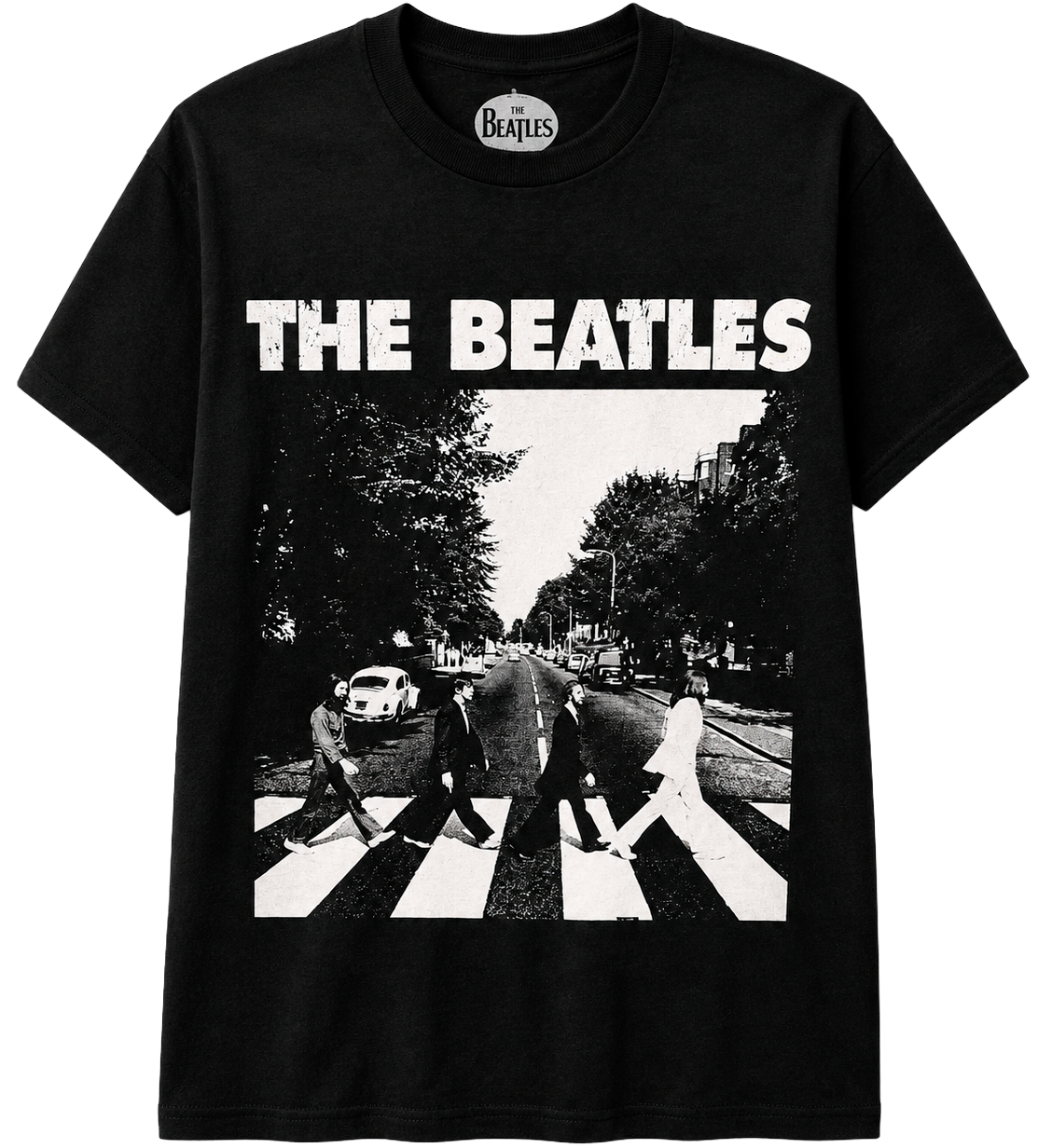 LICENSED THE BEATLES T-SHIRT (IR) BLACK - ABBEY ROAD