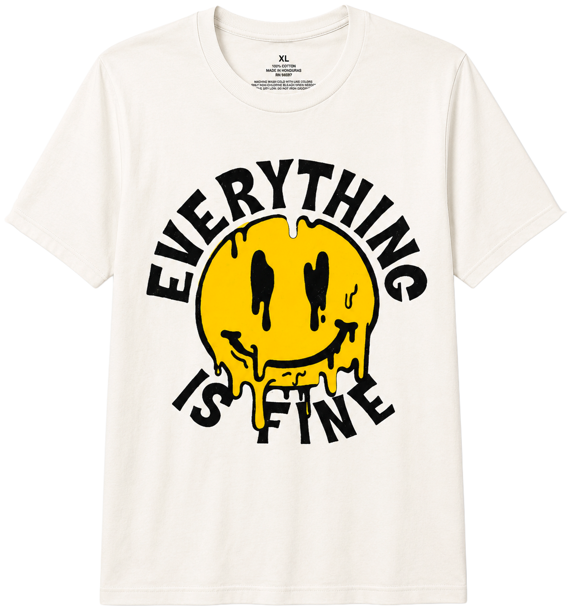 LICENSED GRAPHIC T-SHIRT (IR) WHITE - SMILEY FACE