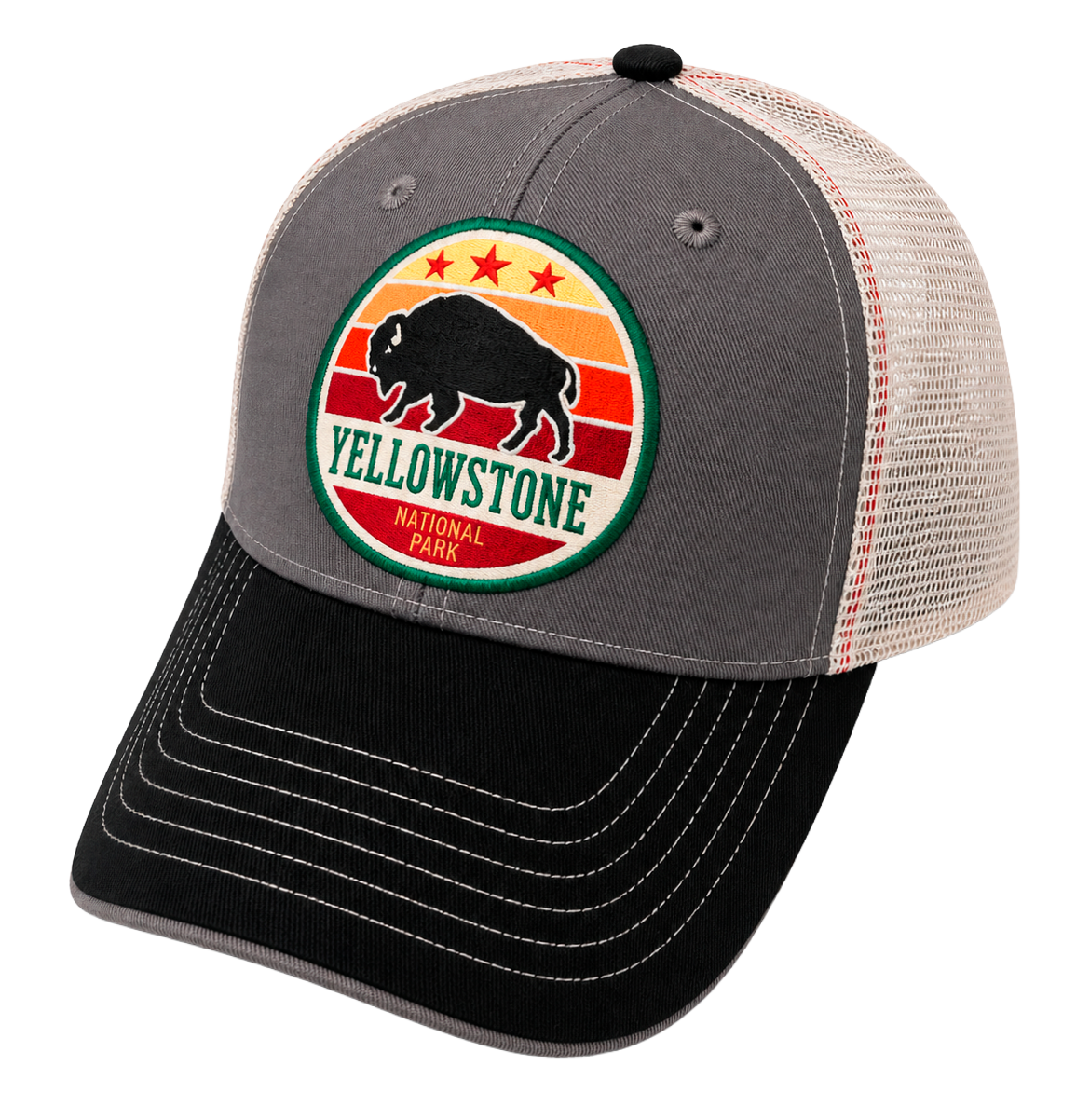 YELLOWSTONE NATIONAL PARK TRUCKER HAT GREY / MULTI - SB23559NPFU