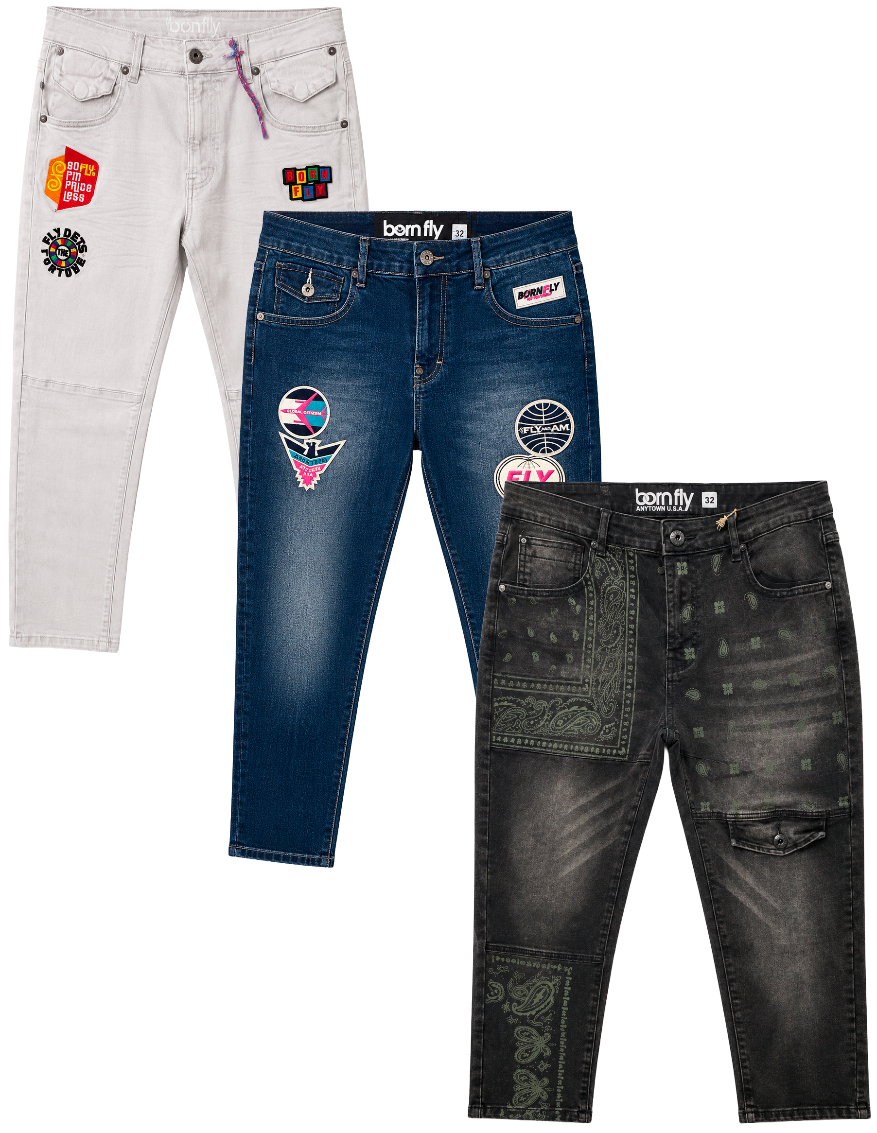 BORN FLY ASSORTED DENIM JEANS ASST - BFJNS26