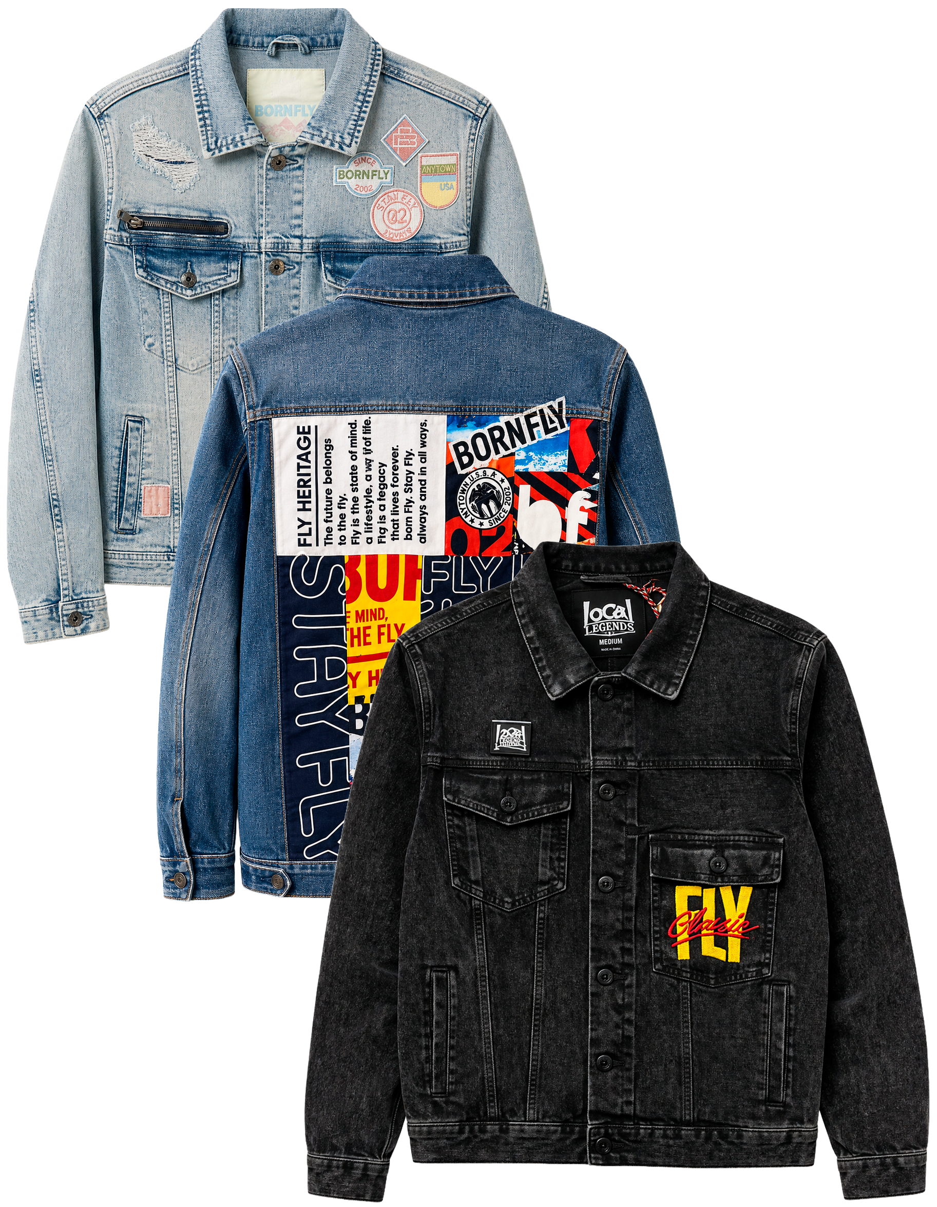BORN FLY ASSORTED DENIM JACKETS ASST - BFDJKT26
