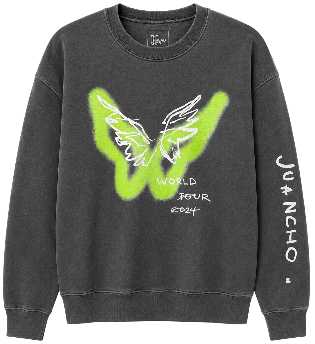 LICENSED MUSIC CREWNECK SWEATSHIRT CHARCOAL - B'FLY