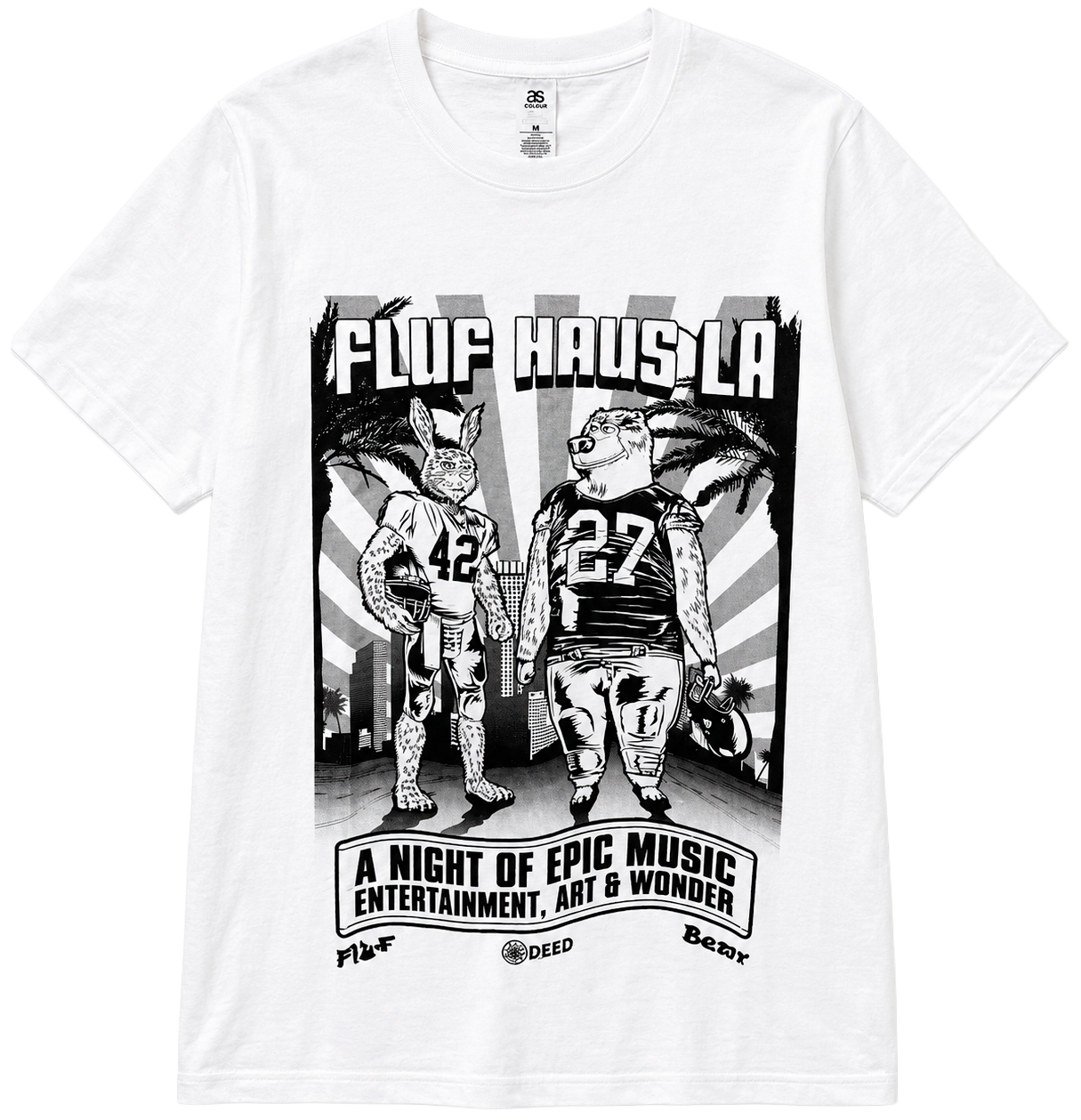 FLUF WORLD MENS GRAPHIC T-SHIRT WHITE - HAUS LA