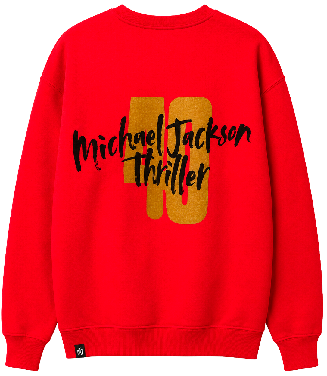 LICENSED MUSIC BIO CREWNECK SWEATSHIRT RED - MJ THRILLER