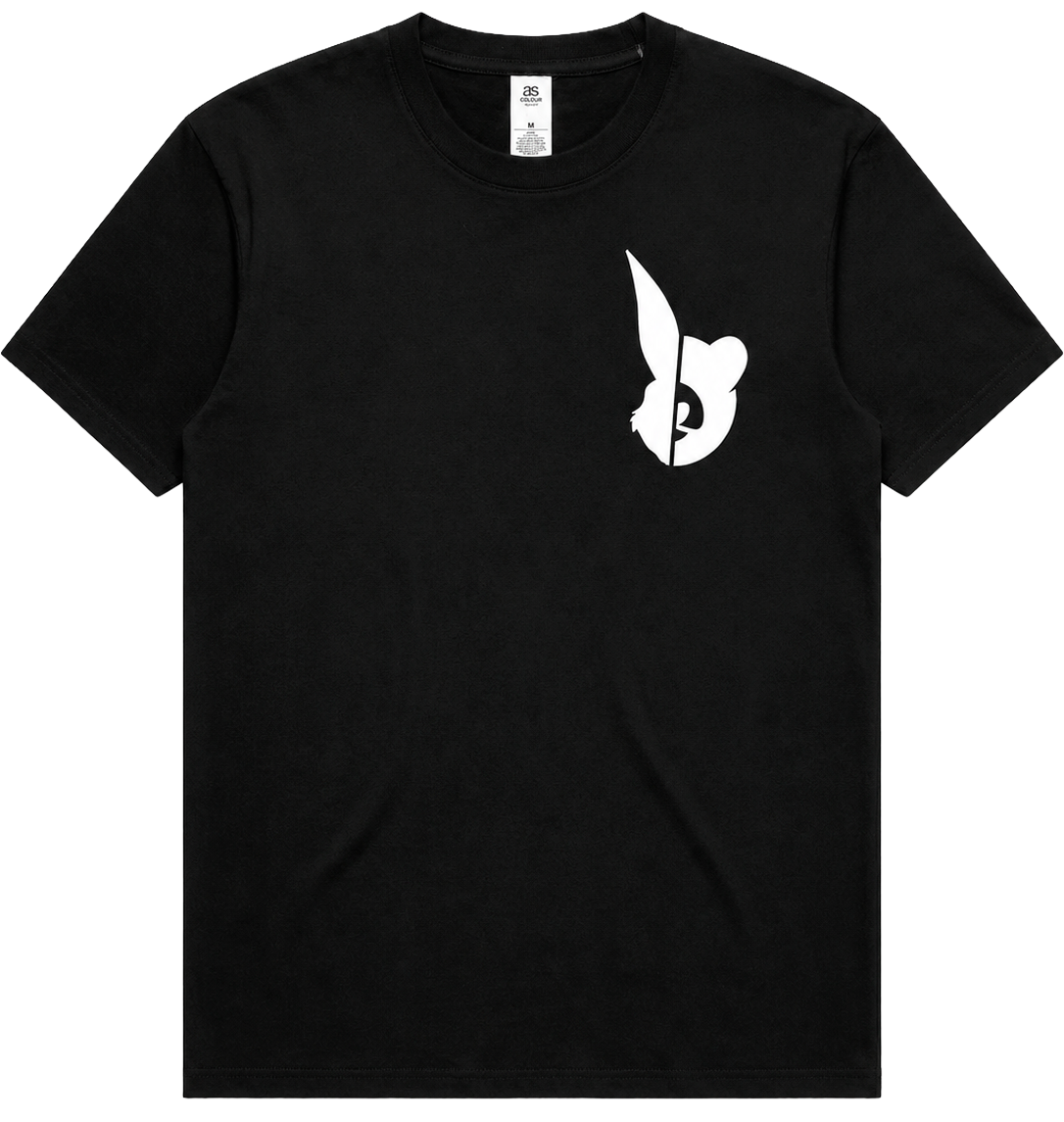 FLUF WORLD GRAPHIC T-SHIRT BLACK - BEAR & FLUF LOGO