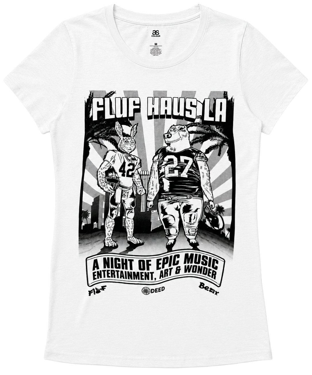 WOMENS FLUF WORLD T-SHIRT WHITE - HAUS LA