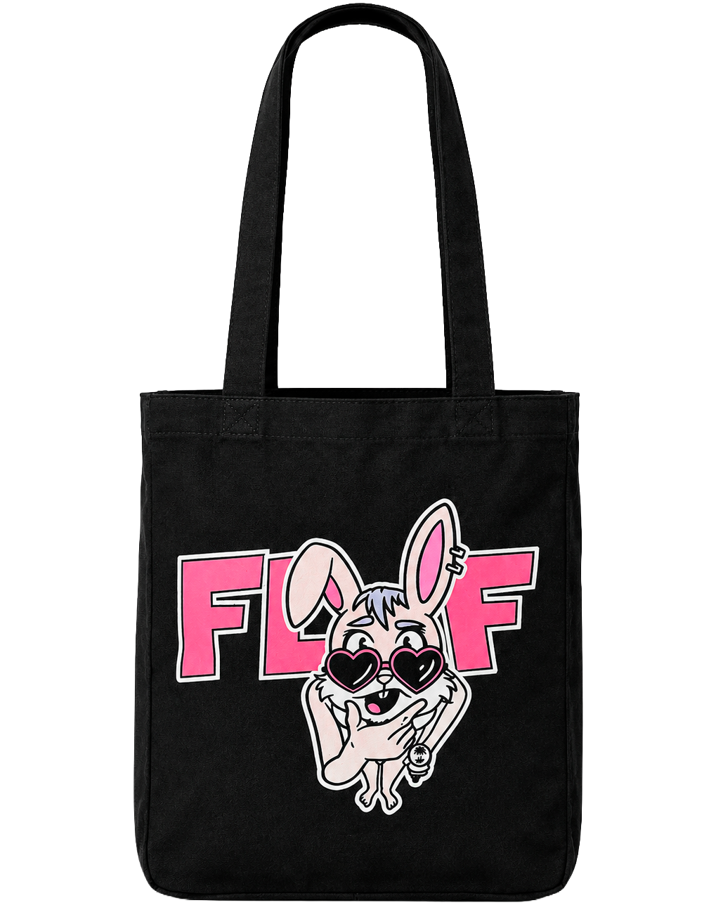 FLUF WORLD BUNNY TOTE BAG BLACK - FLUF-TOTE