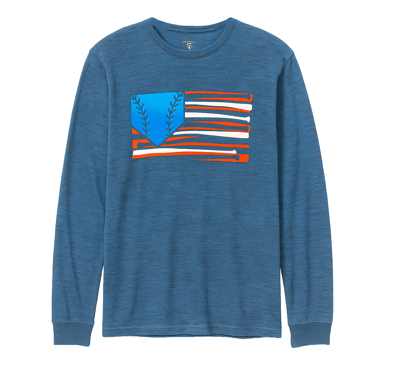 YOUTH BOYS TEK GEAR USA FLAG L/S SHIRT NAVY - TEKG0821YLCX