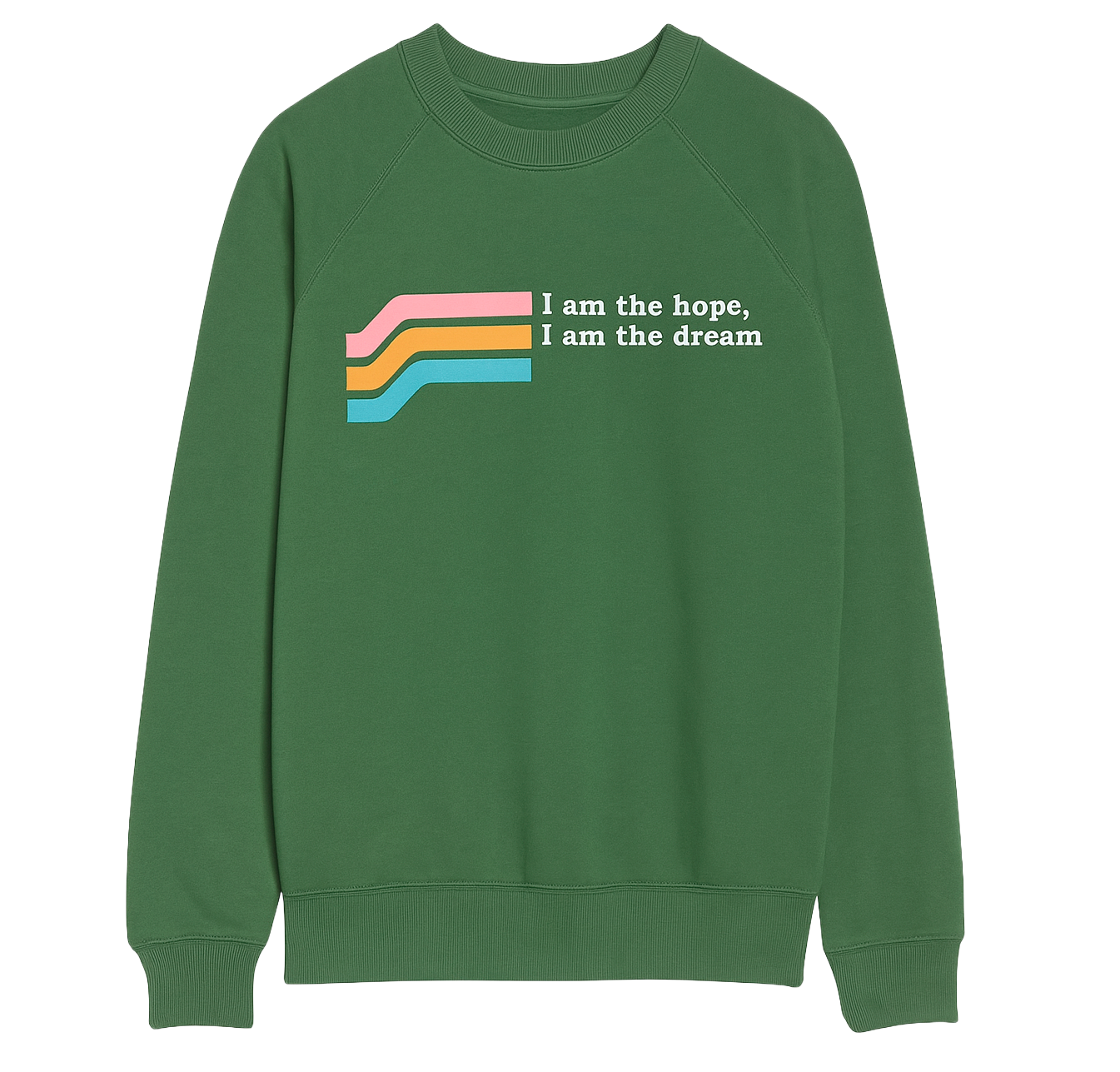 JUNIOR GIRLS VERBAGE CREWNECK SWEATSHIRT GREEN - GENE5704