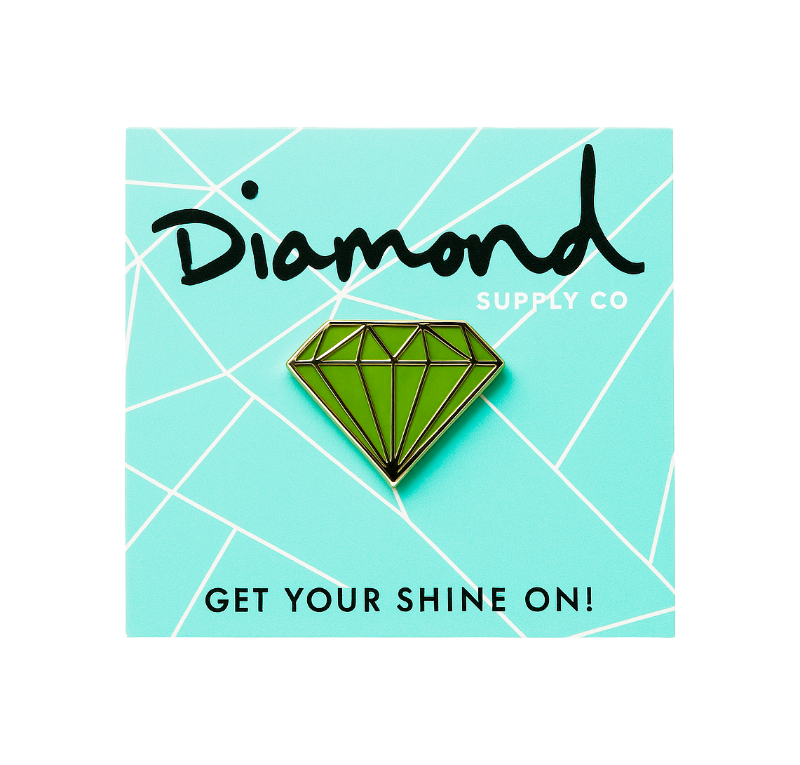 DIAMOND SUPPLY CO MINI ENAMEL PIN 3 PACK GREEN - BRILLIANT