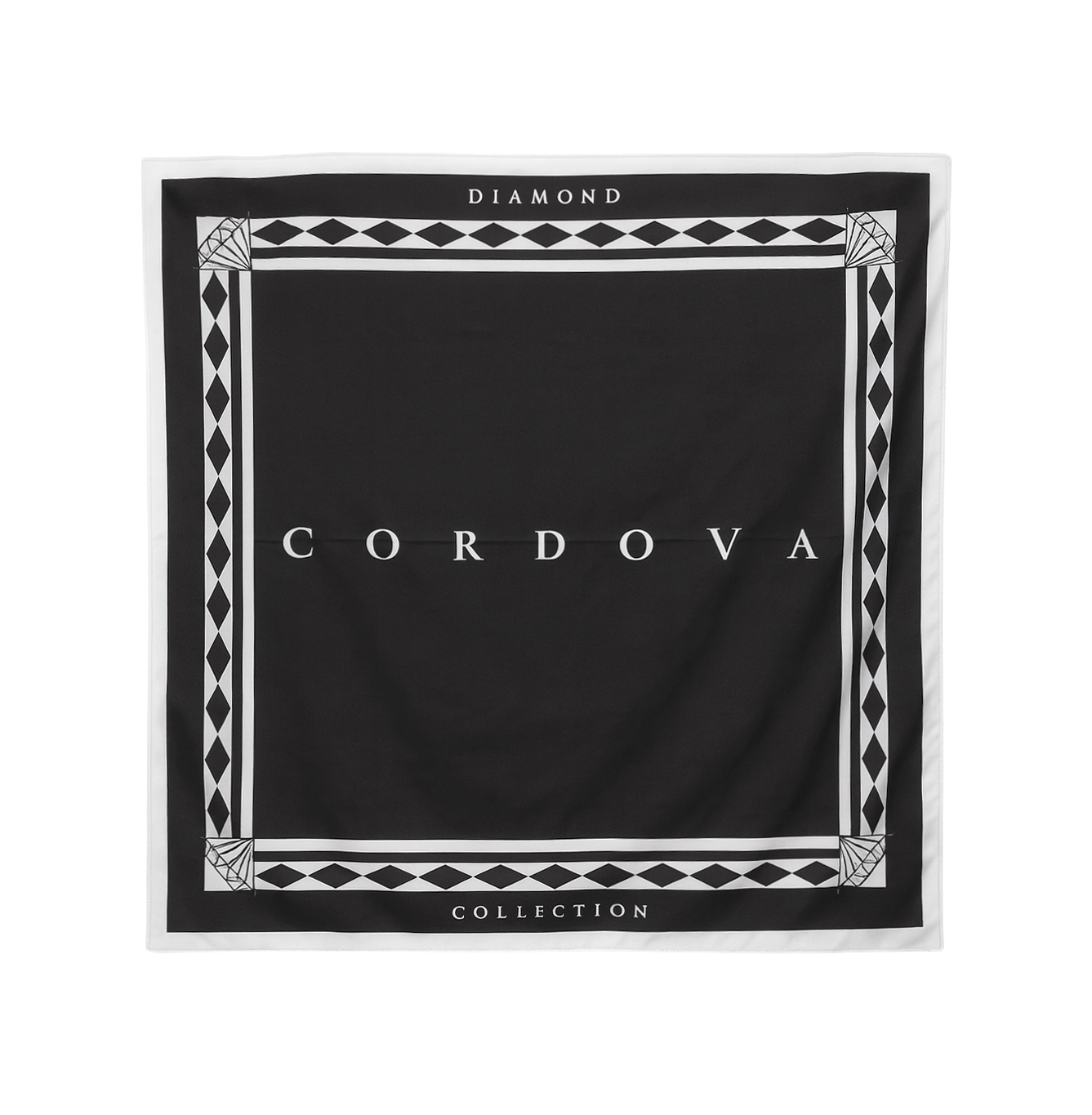 CORDOVA DIAMOND OVERSIZED SILK SCARF BLACK - A15CAJ00