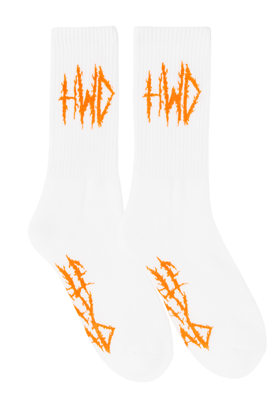 HWD DEATH METAL CREW SOCKS WHITE/ORANGE - Z19HMAC101