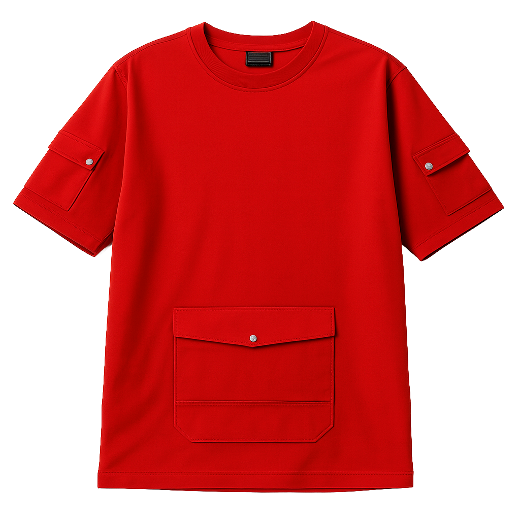 CORDOVA FRENCH TERRY CARGO T-SHIRT RED - A15CTZ06
