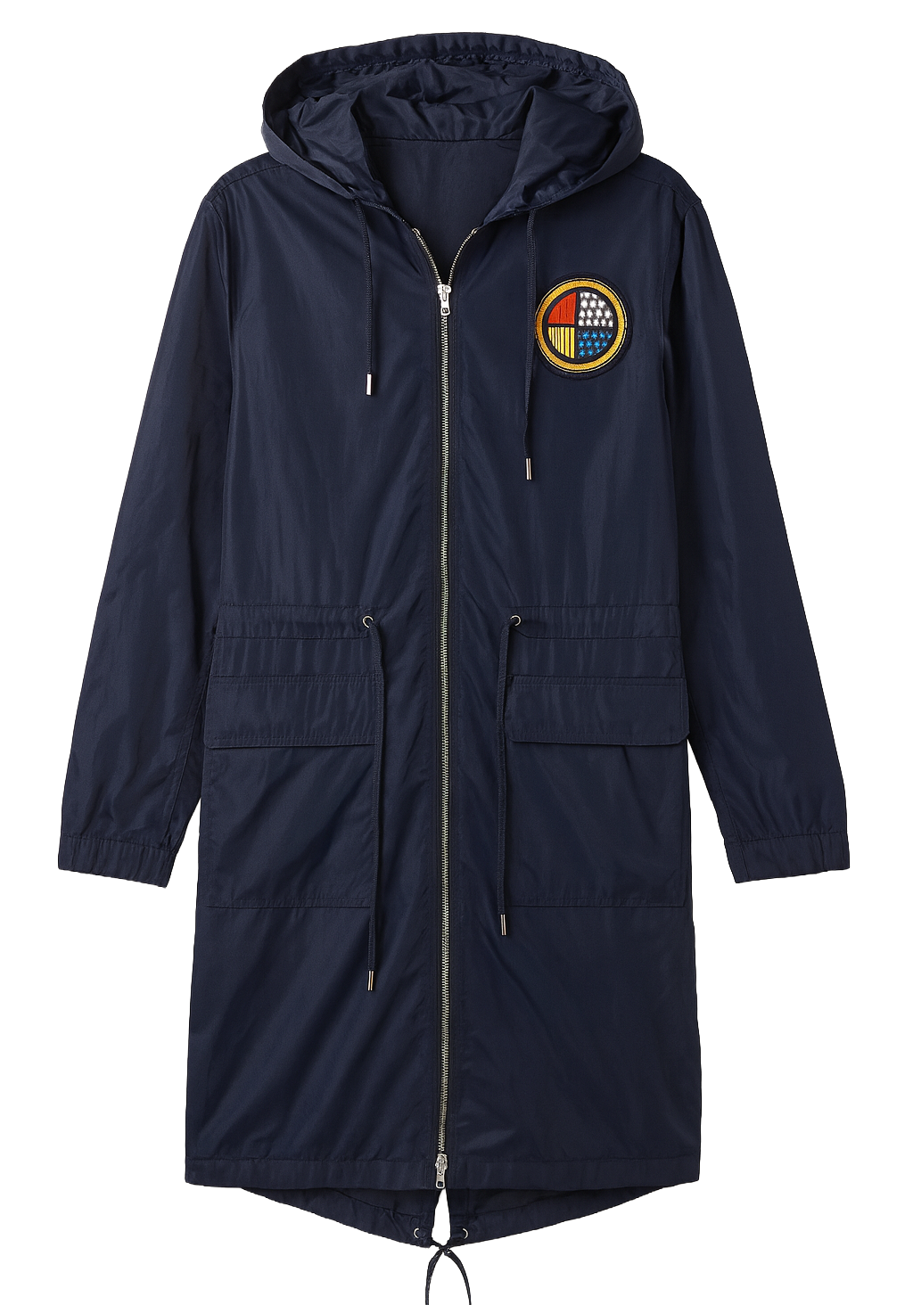 CORDOVA EXTENDED TRENCH COAT HOODIE JACKET NAVY - A15CTC02