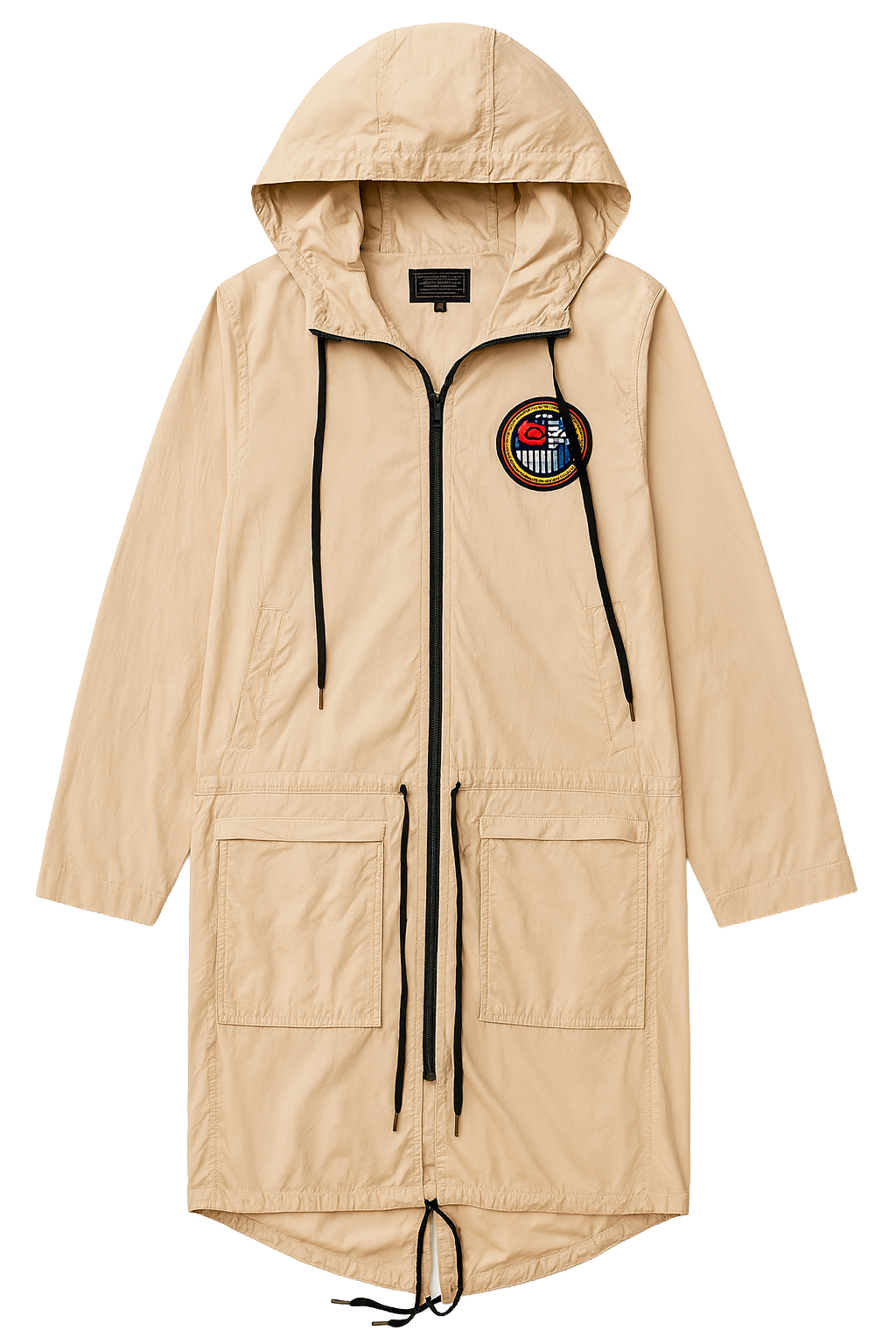 CORDOVA EXTENDED TRENCH COAT HOODIE JACKET KHAKI - A15CTC02