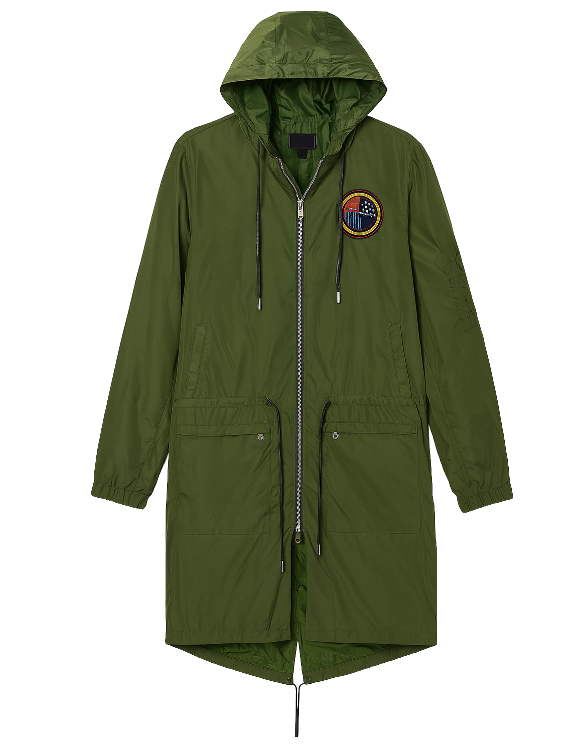 CORDOVA EXTENDED TRENCH COAT HOODIE JACKET OLIVE - A15CTC02