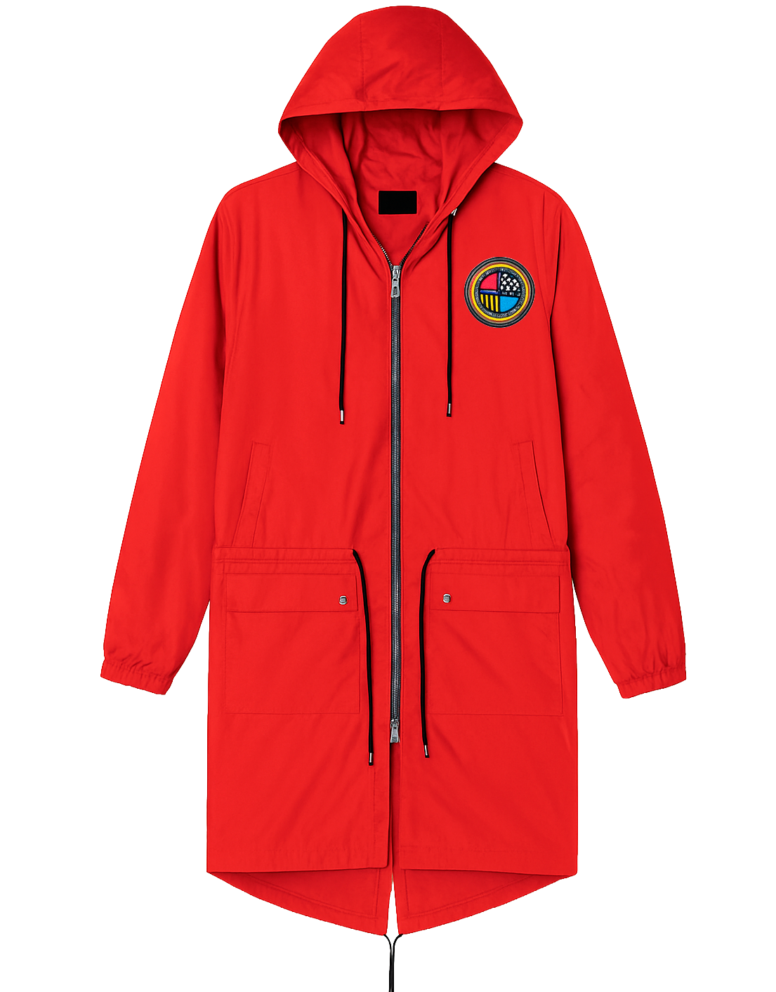 CORDOVA EXTENDED TRENCH COAT HOODIE JACKET RED - A15CTC02