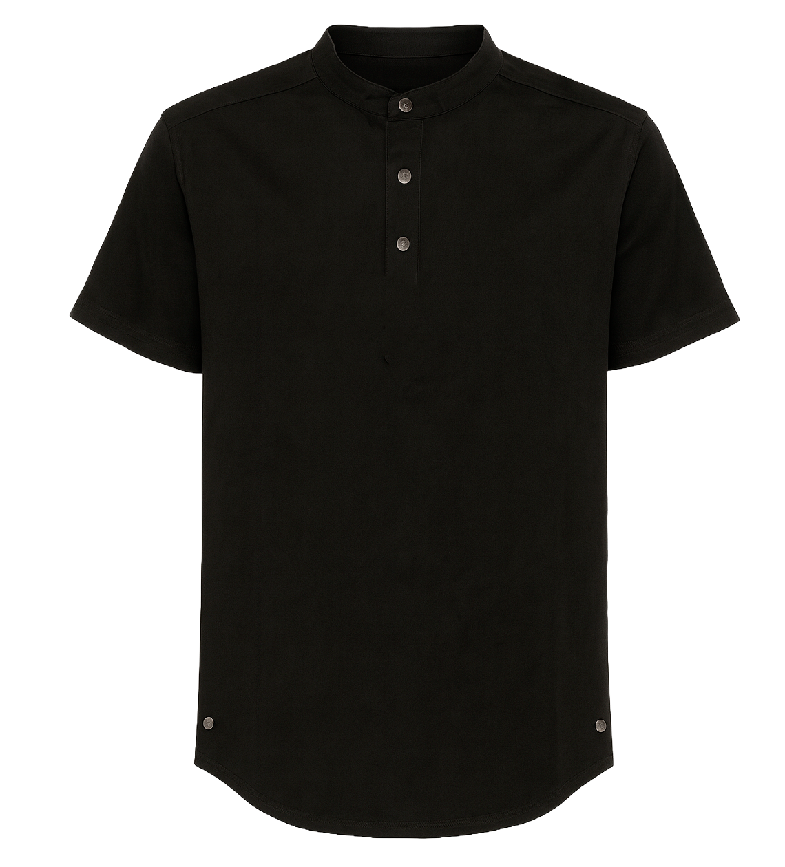 CORDOVA S/S HENLEY SHIRT BLACK - A14CTZ01