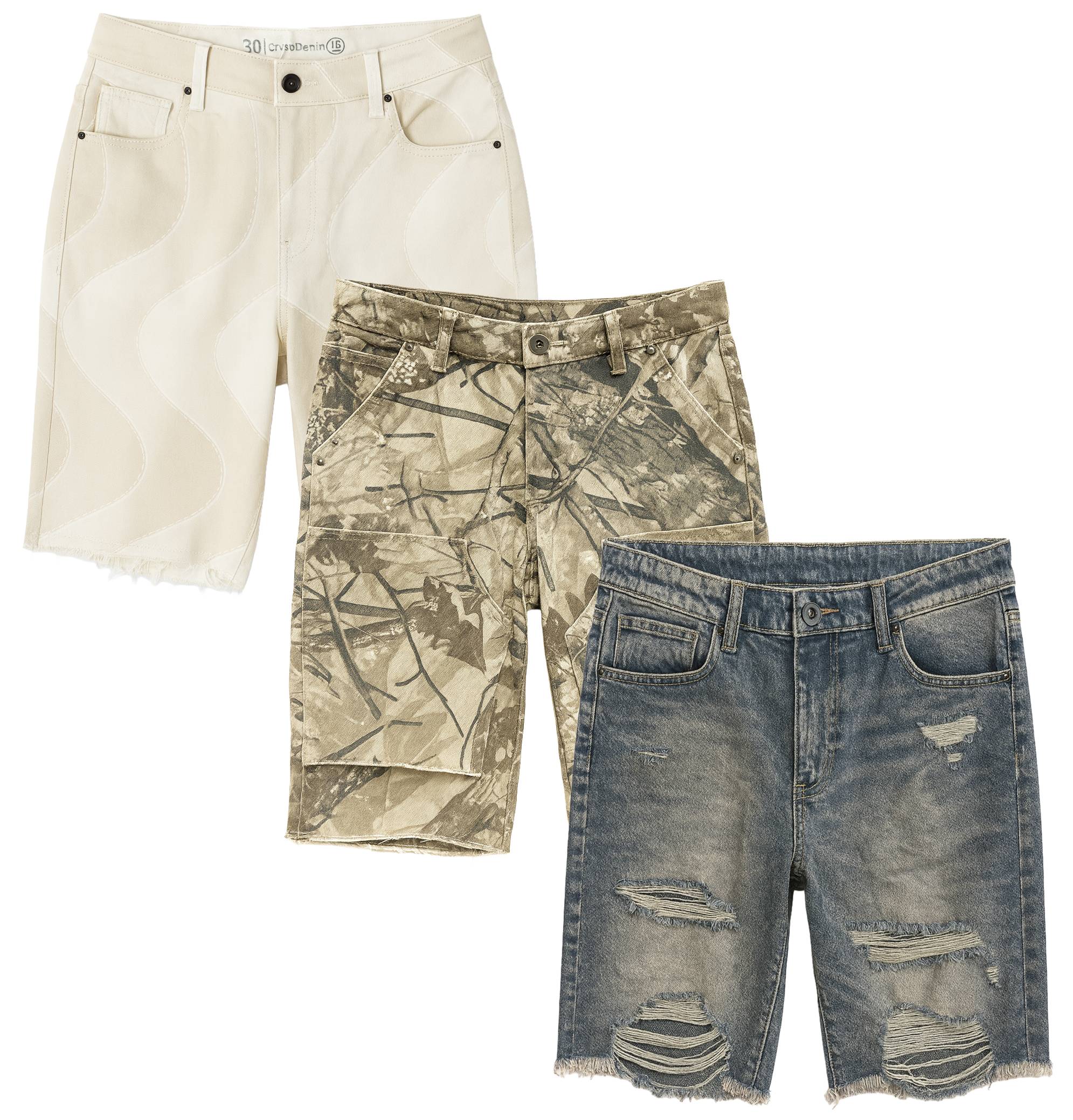 CRYSP DENIM ASSORTED SHORTS ASST - CRYDSHTA