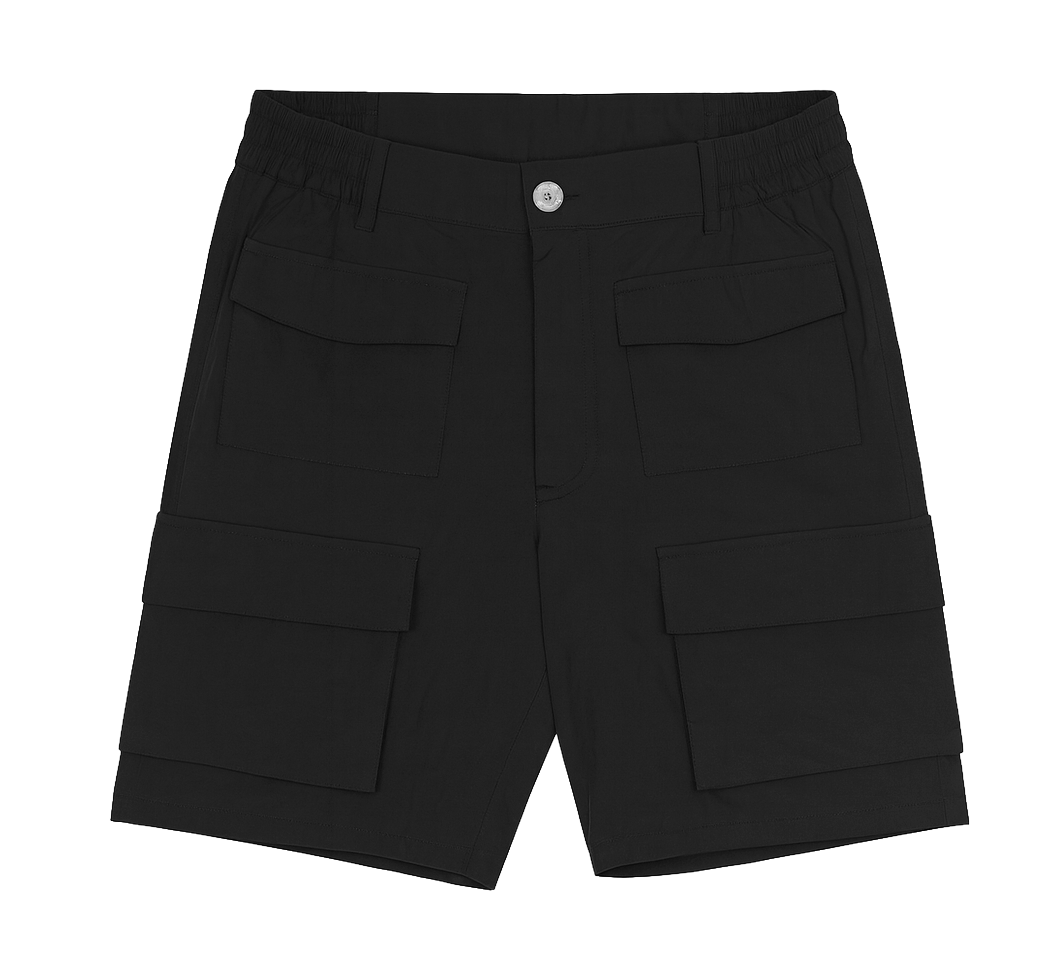 CRYSP NYLON CARGO SHORTS BLACK - CRYSPSUM24-009