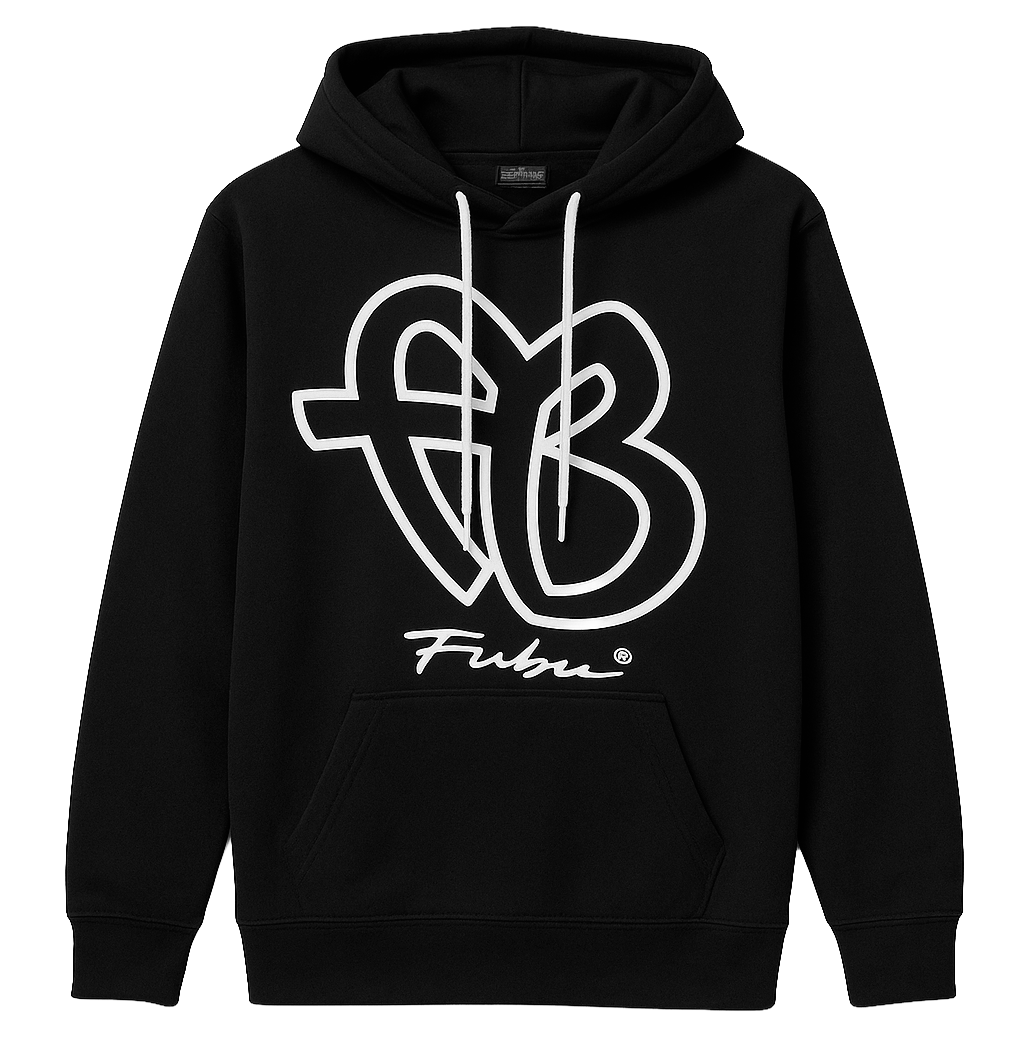 LICENSED FUBU LOGO HOODIE SWEATSHIRT BLACK - 2FUBU001Q