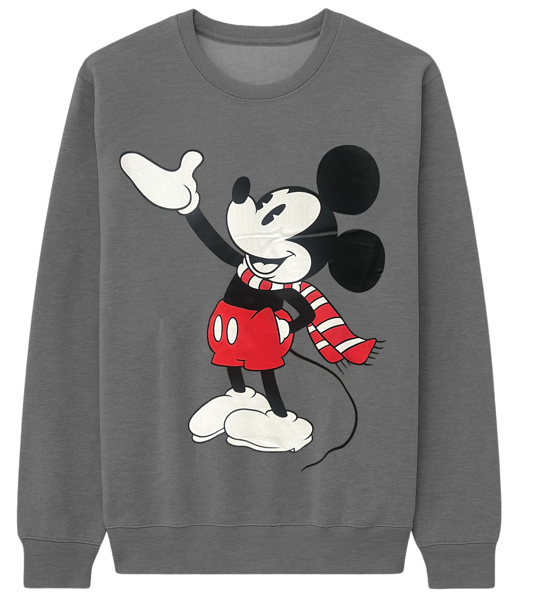 LICENSED DISNEY MICKEY MOUSE HOLIDAY CREWNECK CHARCOAL HTR - 2DNY7280